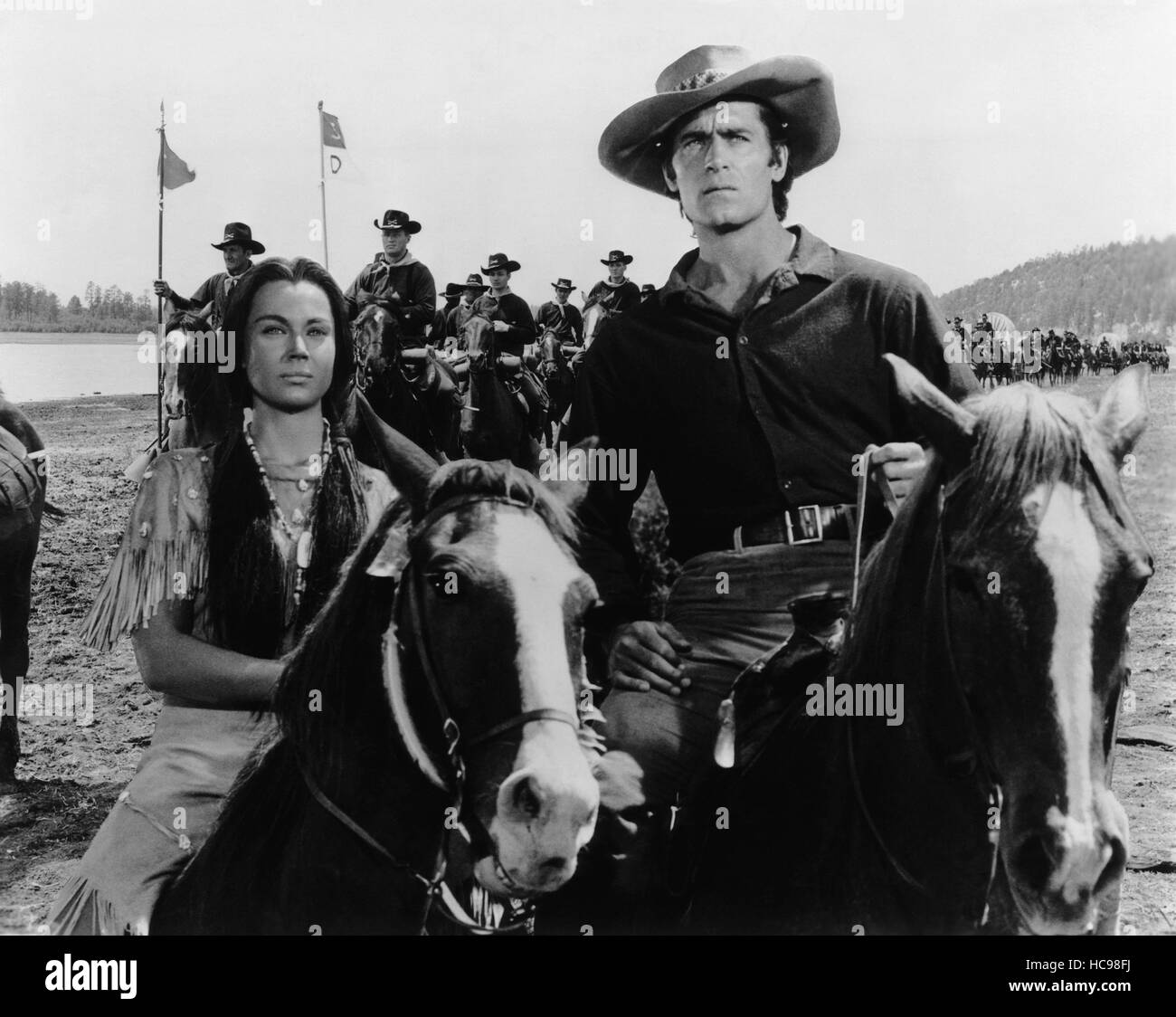 YELLOWSTONE KELLY, Andra Martin, Clint Walker, 1959 Stock Photo - Alamy