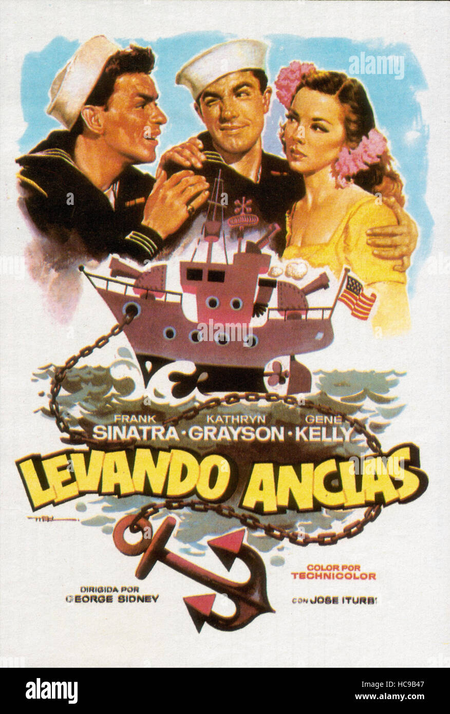 ANCHORS AWEIGH, (aka LEVANDO ANCLAS), lr Frank Sinatra, Gene Kelly