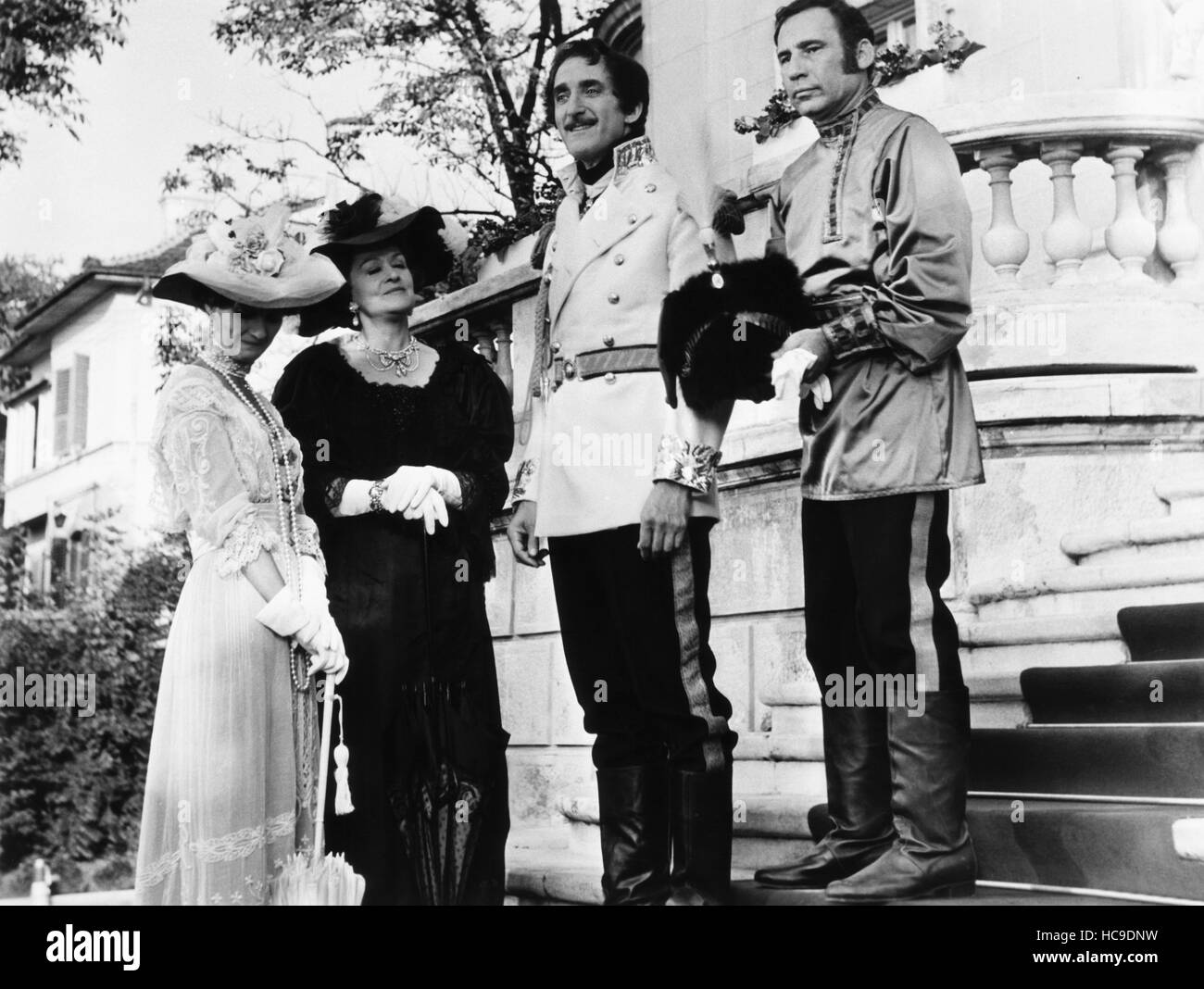 THE TWELVE CHAIRS, from left, Elaine Garreau, Diana Coupland, Ron Moody, Mel Brooks, 1970 Stock