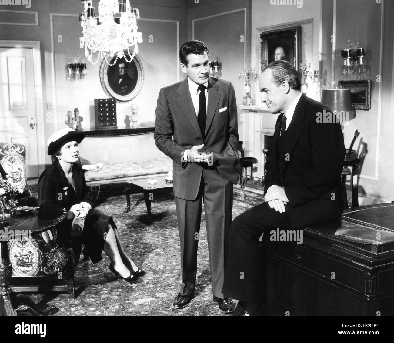 THE 27TH DAY, from left: Valerie French, Gene Barry, George Voskovec ...