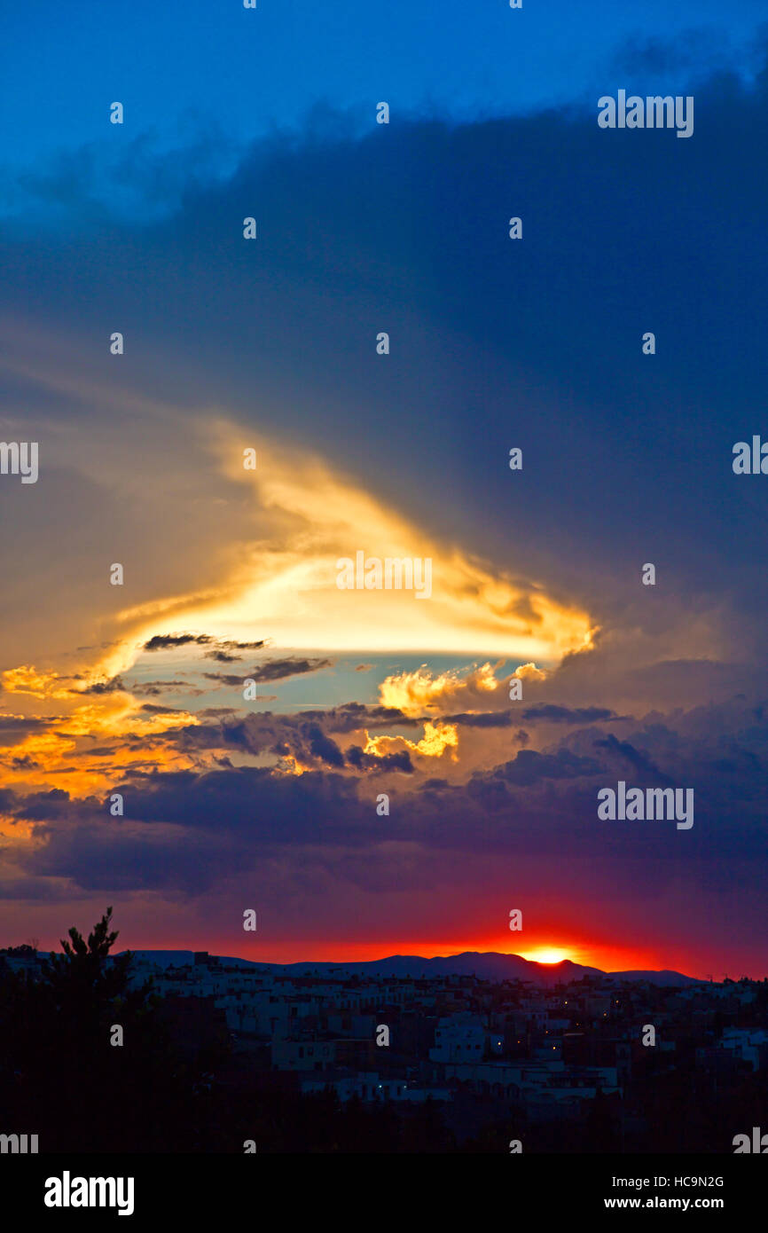 Sunset over the town - SAN MIGUEL DE ALLENDE, MEXICO Stock Photo