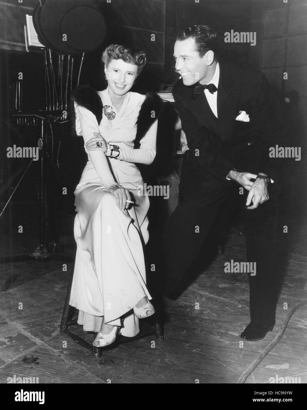 YOU BELONG TO ME, from left: Barbara Stanwyck, Henry Fonda, on set, 1941 Stock Photo