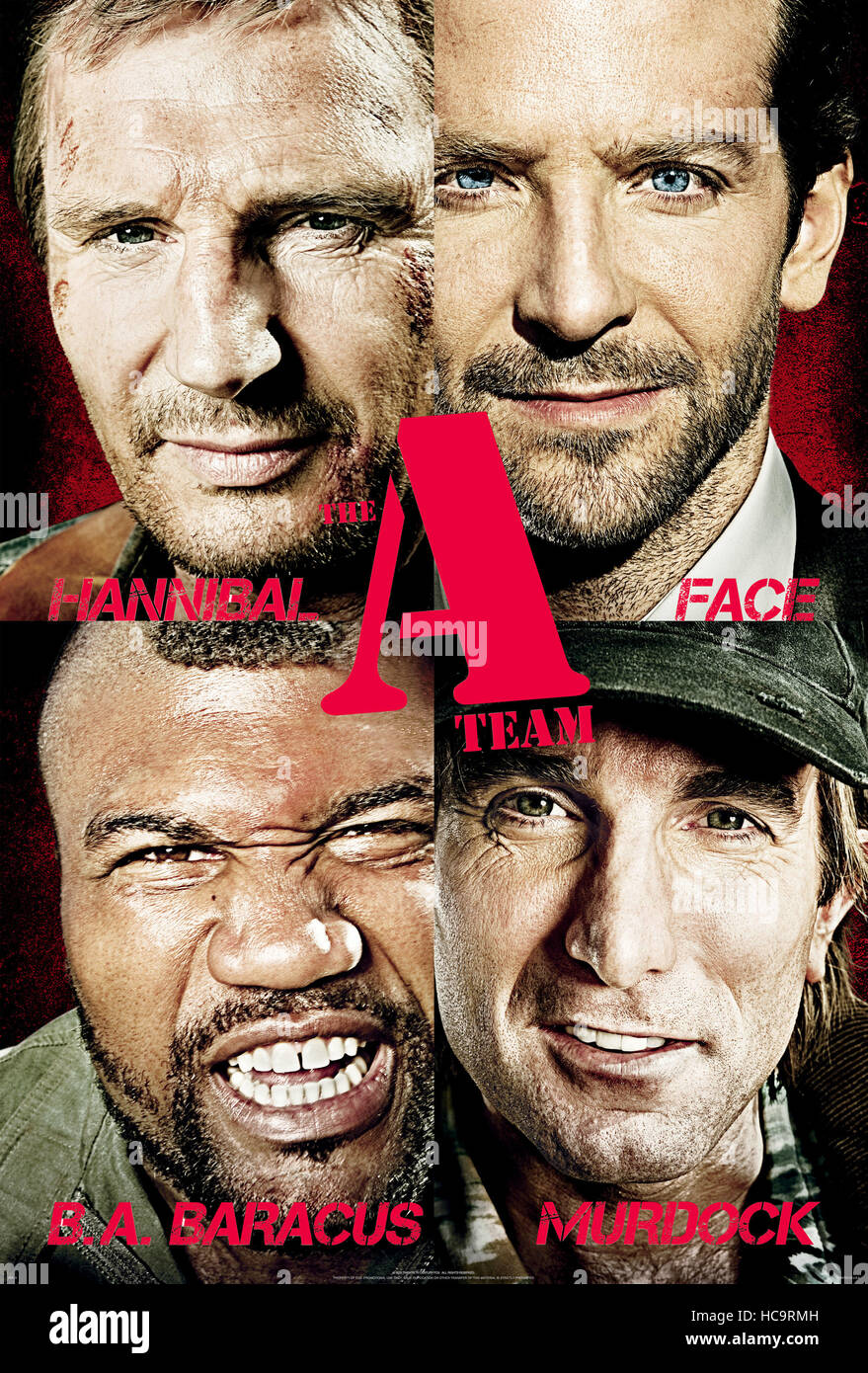 THE ATEAM, clockwise, from top left Liam Neeson, Bradley Cooper, Sharlto Copley, Quinton