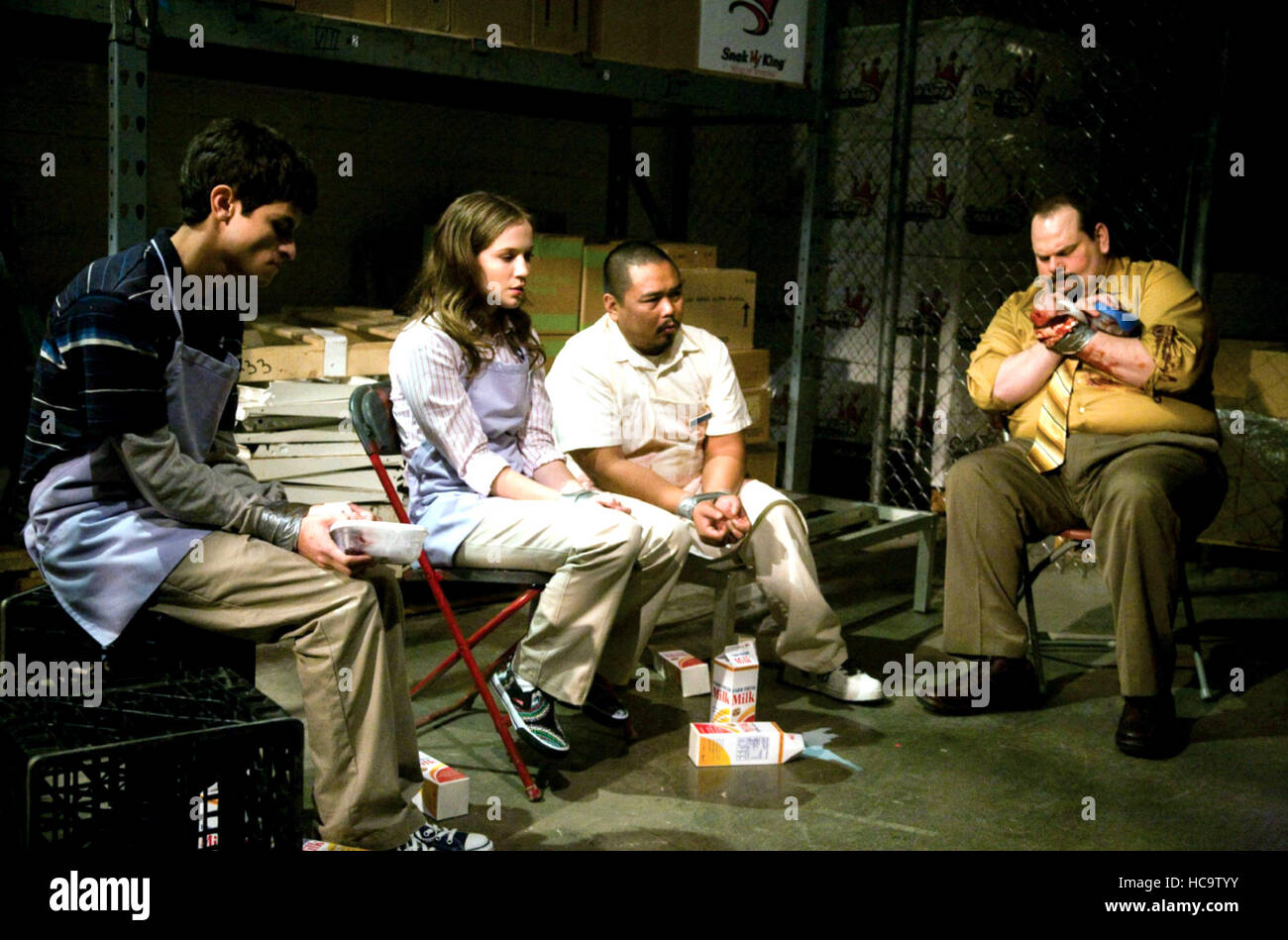 ALIEN RAIDERS, from left Jeffrey Licon, Samantha Streets, Derek Basco