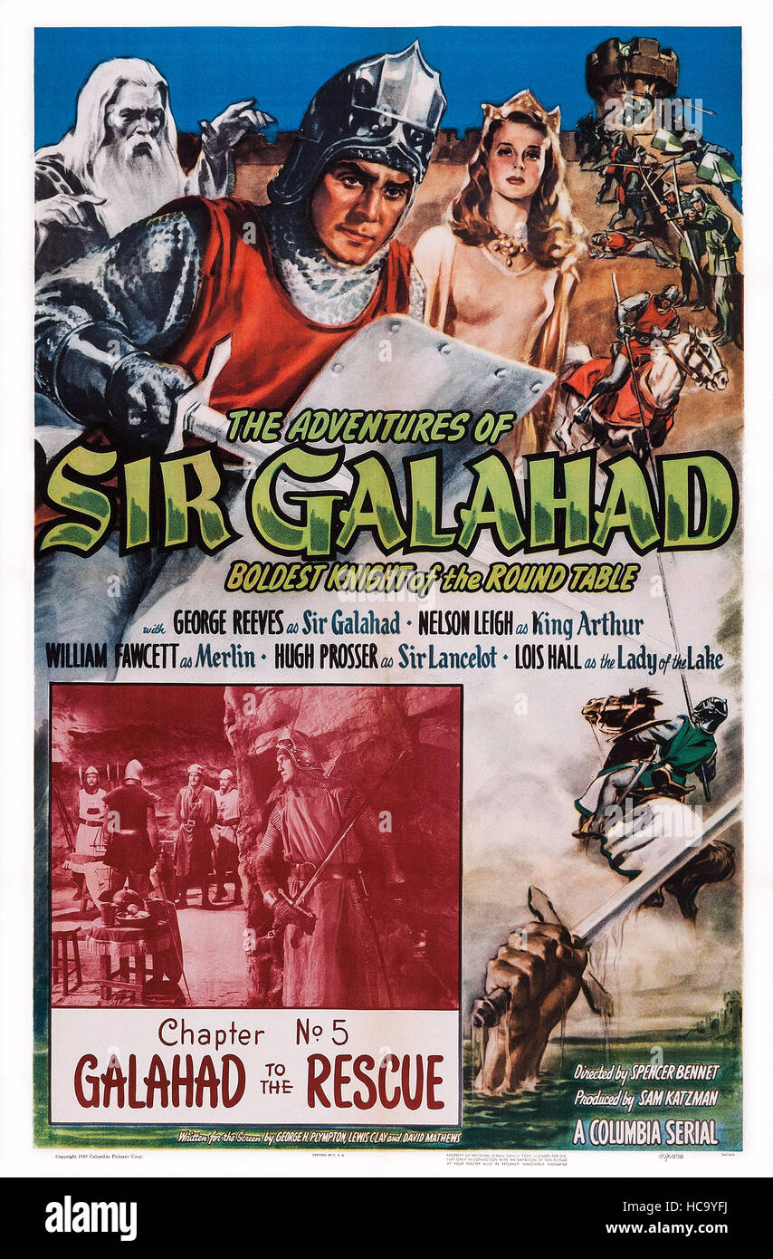 THE ADVENTURES OF SIR GALAHAD, US poster art, top from left William