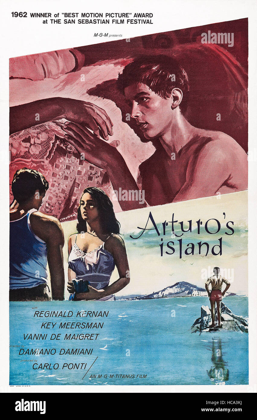 ARTURO'S ISLAND, (aka L'ISOLA DI ARTURO), US poster art, top