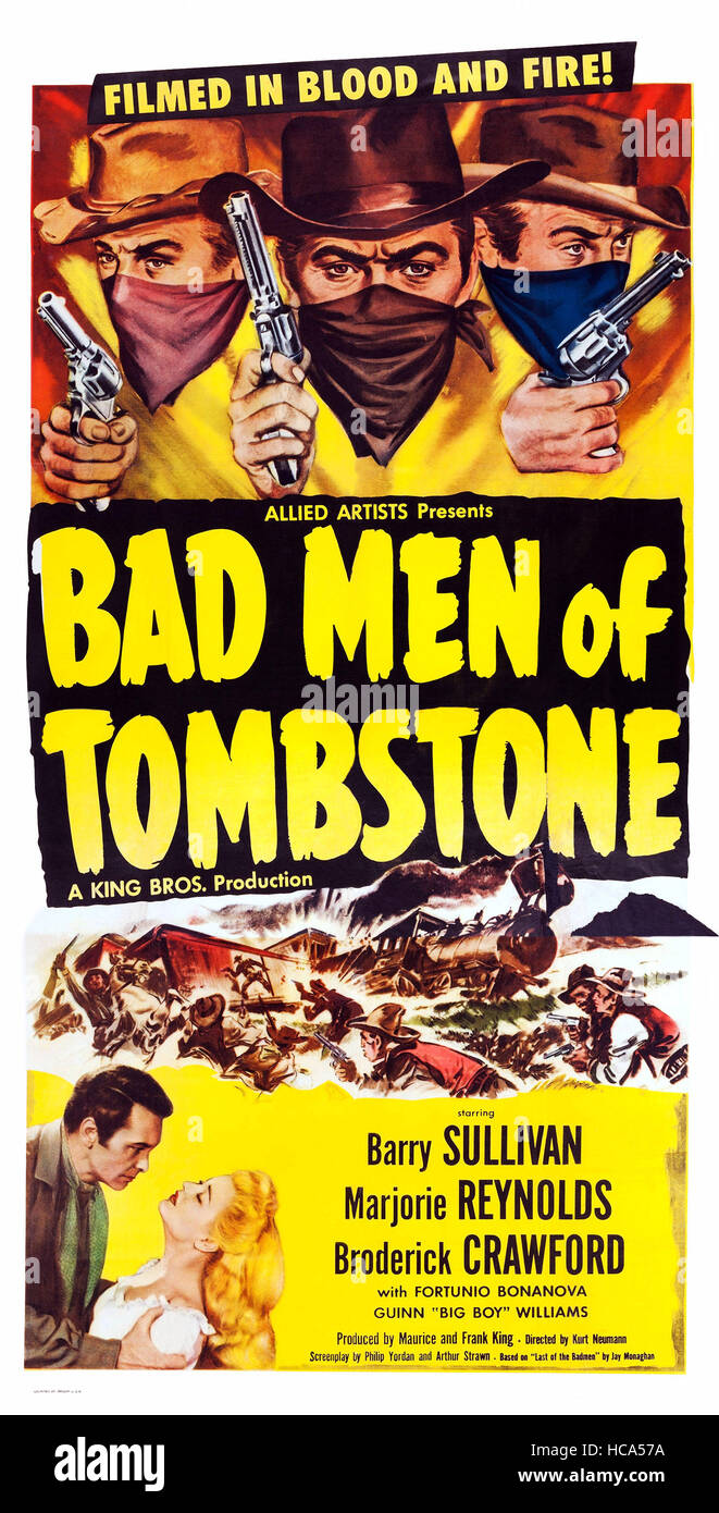 BAD MEN OF TOMBSTONE, US poster art, bottom from left Barry Sullivan