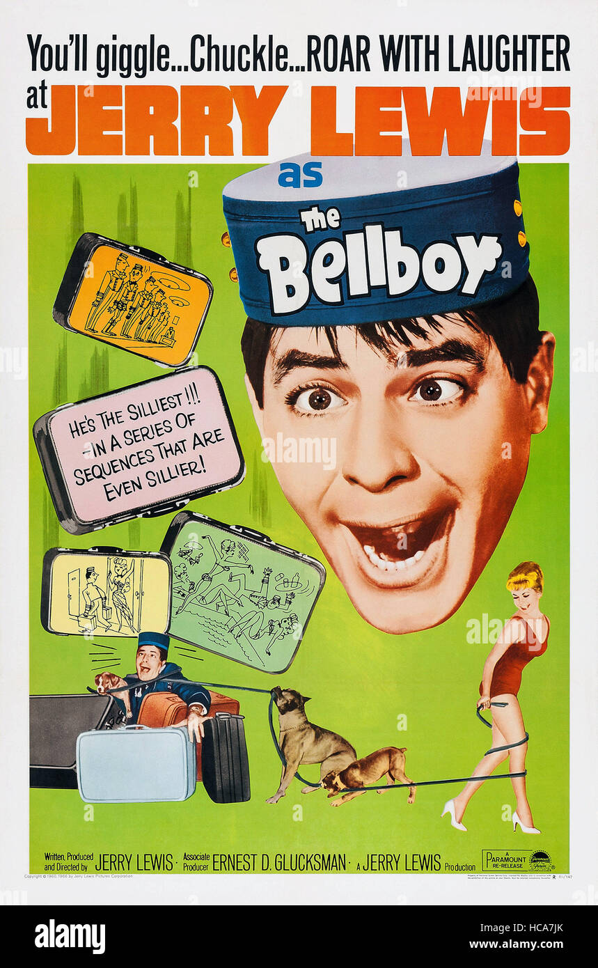 THE BELLBOY, Jerry Lewis on rerelease poster art, 1960 Stock Photo Alamy