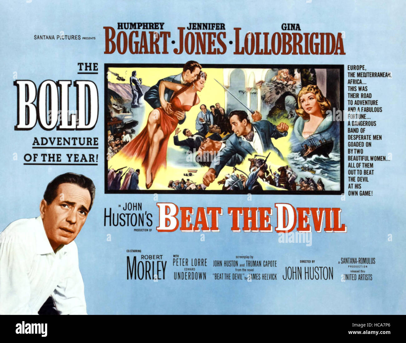 BEAT THE DEVIL, Top L-r: Humphrey Bogart, Gina Lollobrigida, Humphrey ...