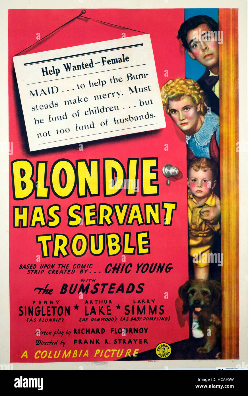 BLONDIE HAS SERVANT TROUBLE, Arthur Lake, Penny Singleton, Larry Simms