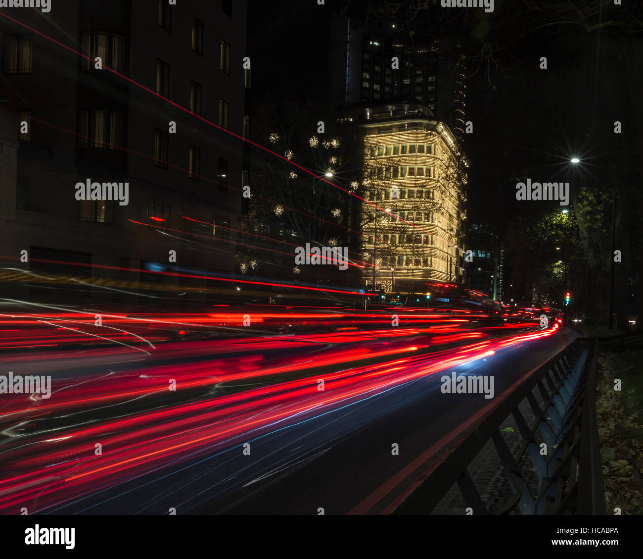 Light trails on the streets of London Stock Photo - Alamy