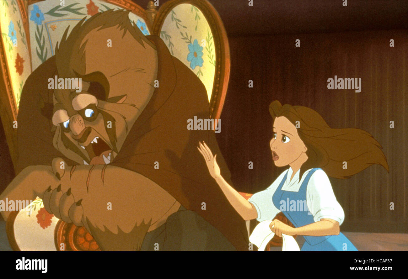 BEAUTY AND THE BEAST, Beast (voice: Robby Benson), Belle (voice: Paige ...