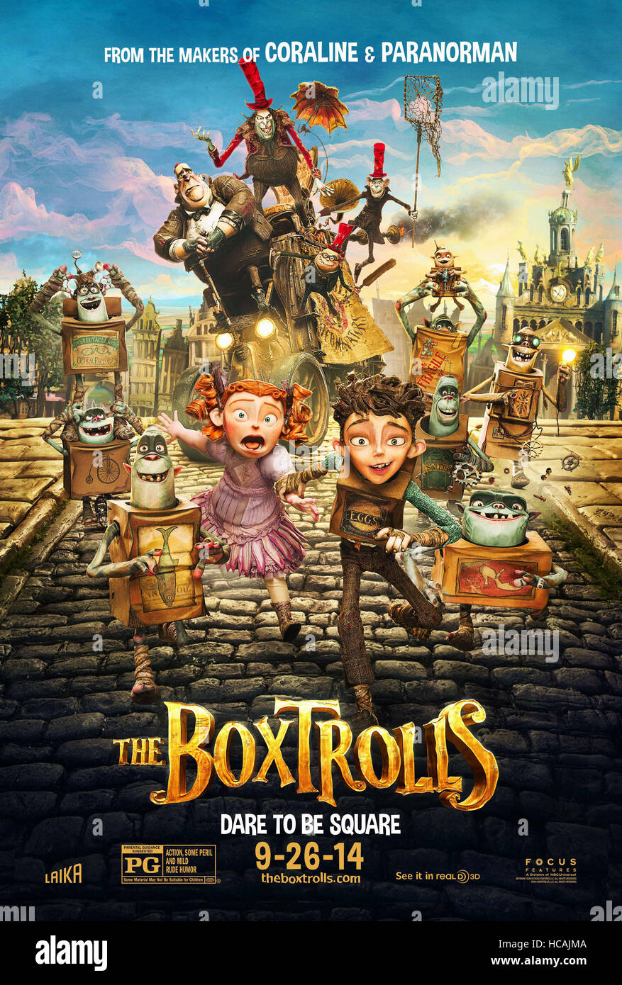 THE BOXTROLLS, US poster art, clockwise from top Archibald Snatcher, Mr. Pickles, Mr. Gristle