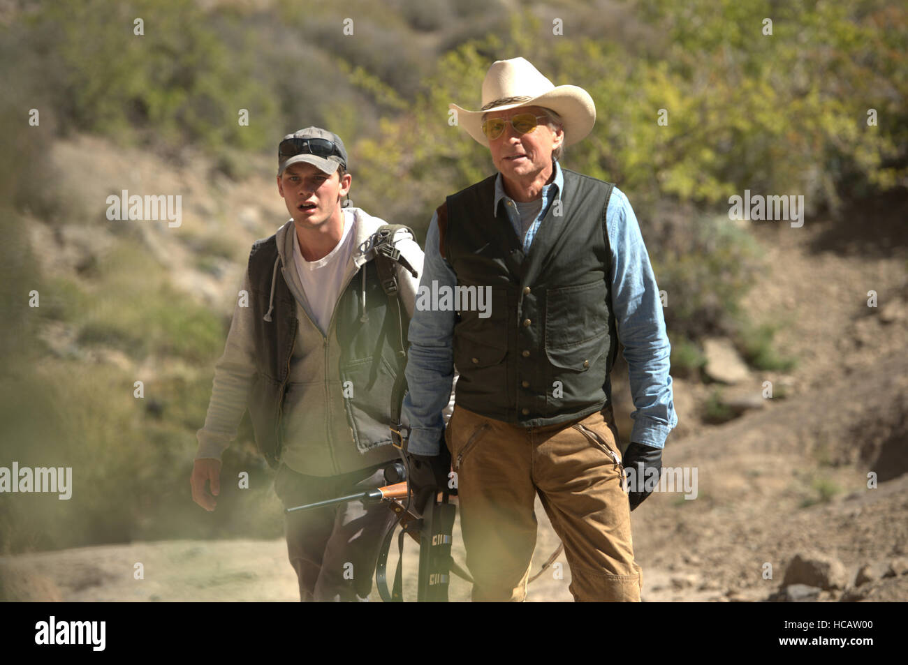 BEYOND THE REACH, from left: Jeremy Irvine, Michael Douglas, 2014