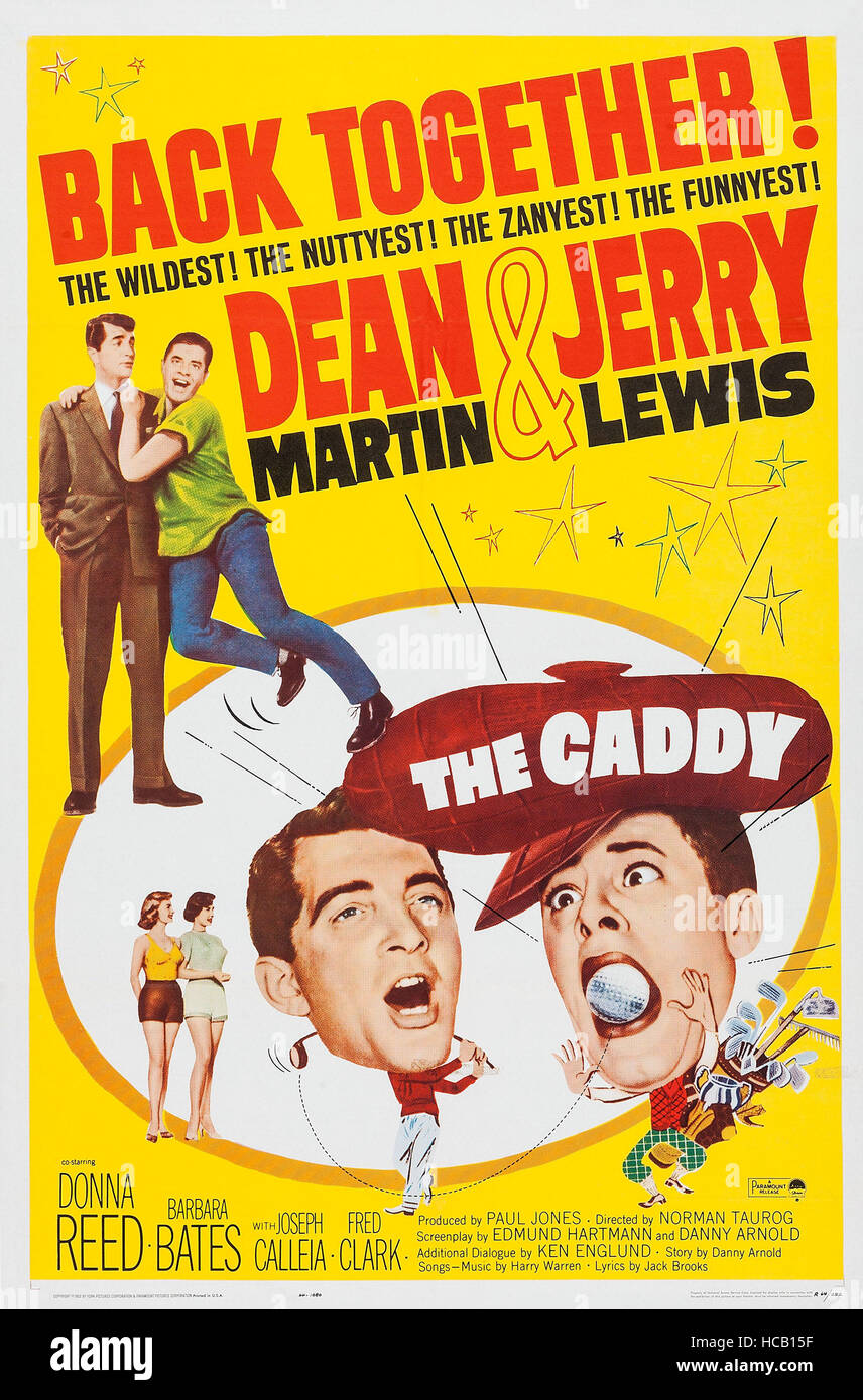 THE CADDY, top and bottom lr Dean Martin, Jerry Lewis on poster art, 1953 Stock Photo Alamy