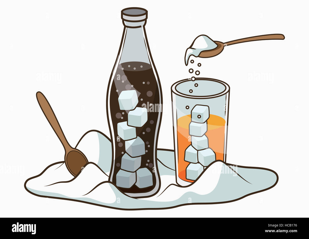 Illustration of soda with lots of sugar Stock Photo Alamy