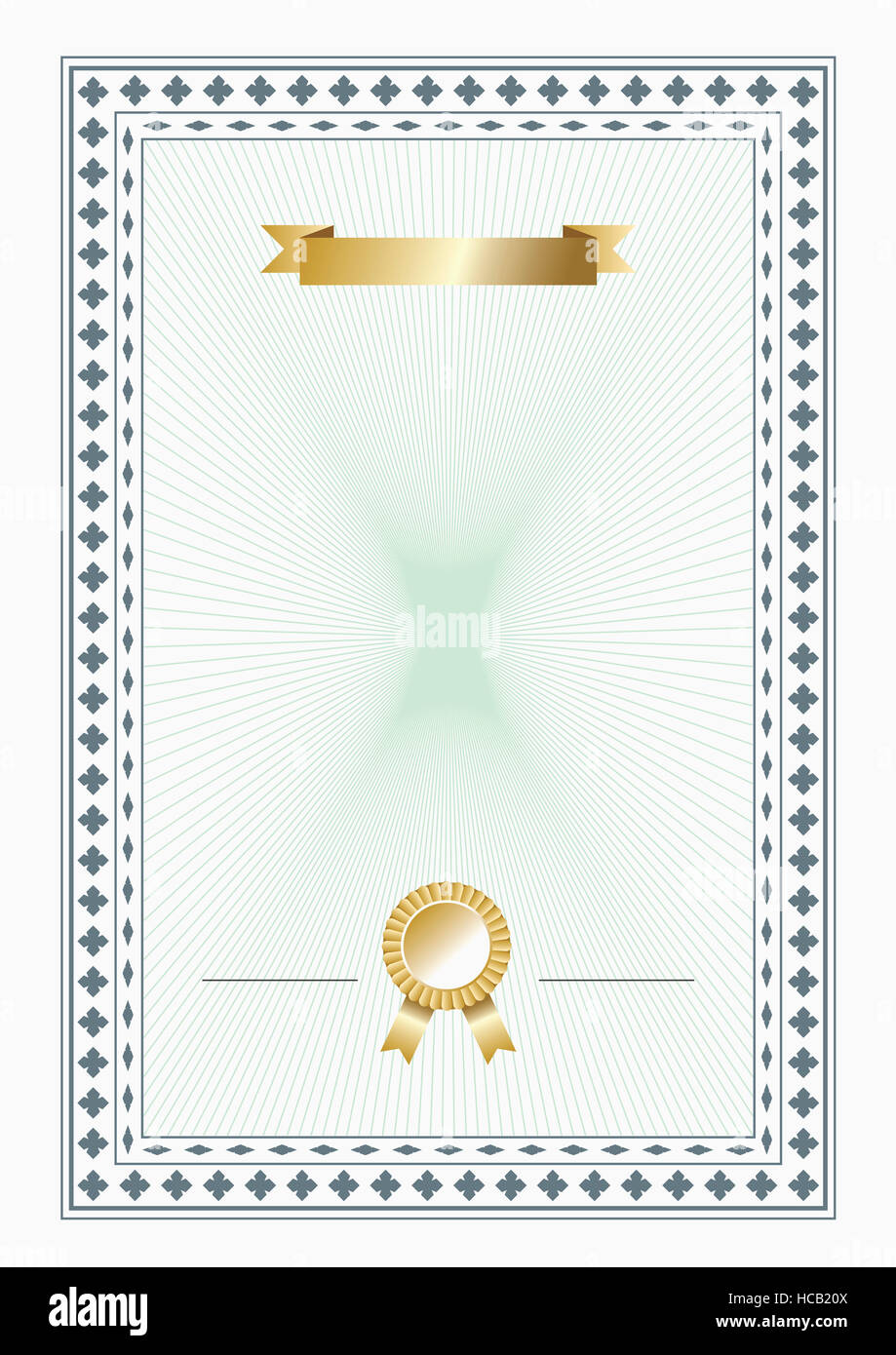 Certificate of merit with gold emblem and ribbon Stock Photo Alamy