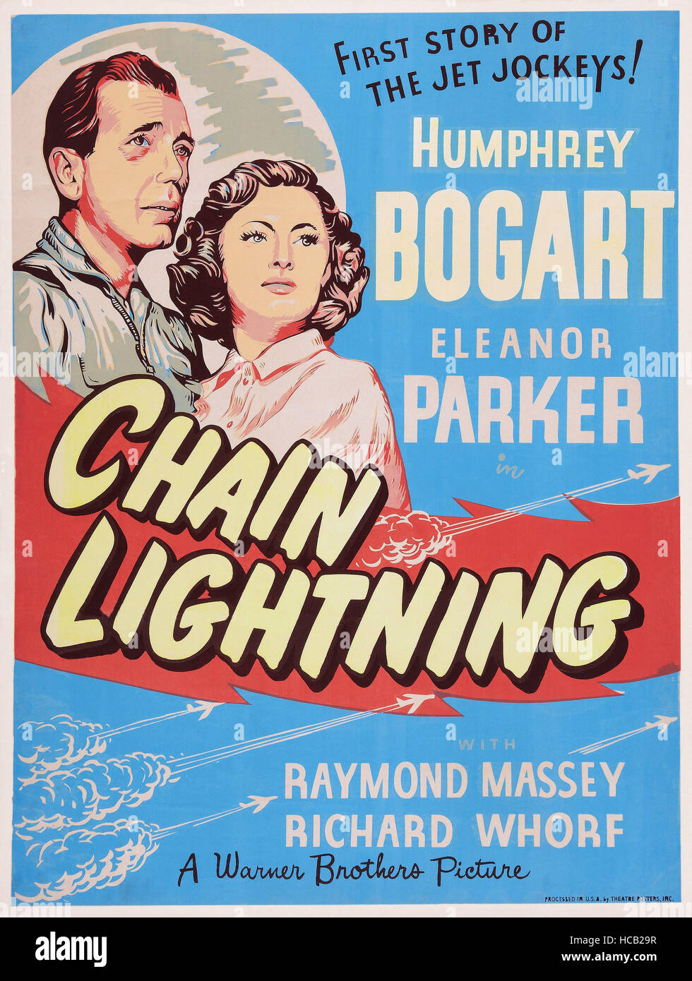 CHAIN LIGHTNING, US poster art, from left Humphrey Bogart, Eleanor