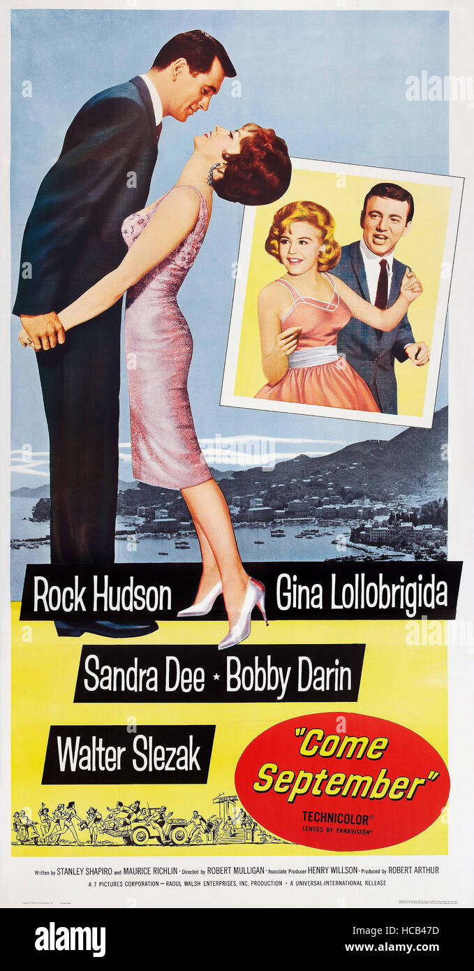COME SEPTEMBER, US poster art, from left: Rock Hudson, Gina ...