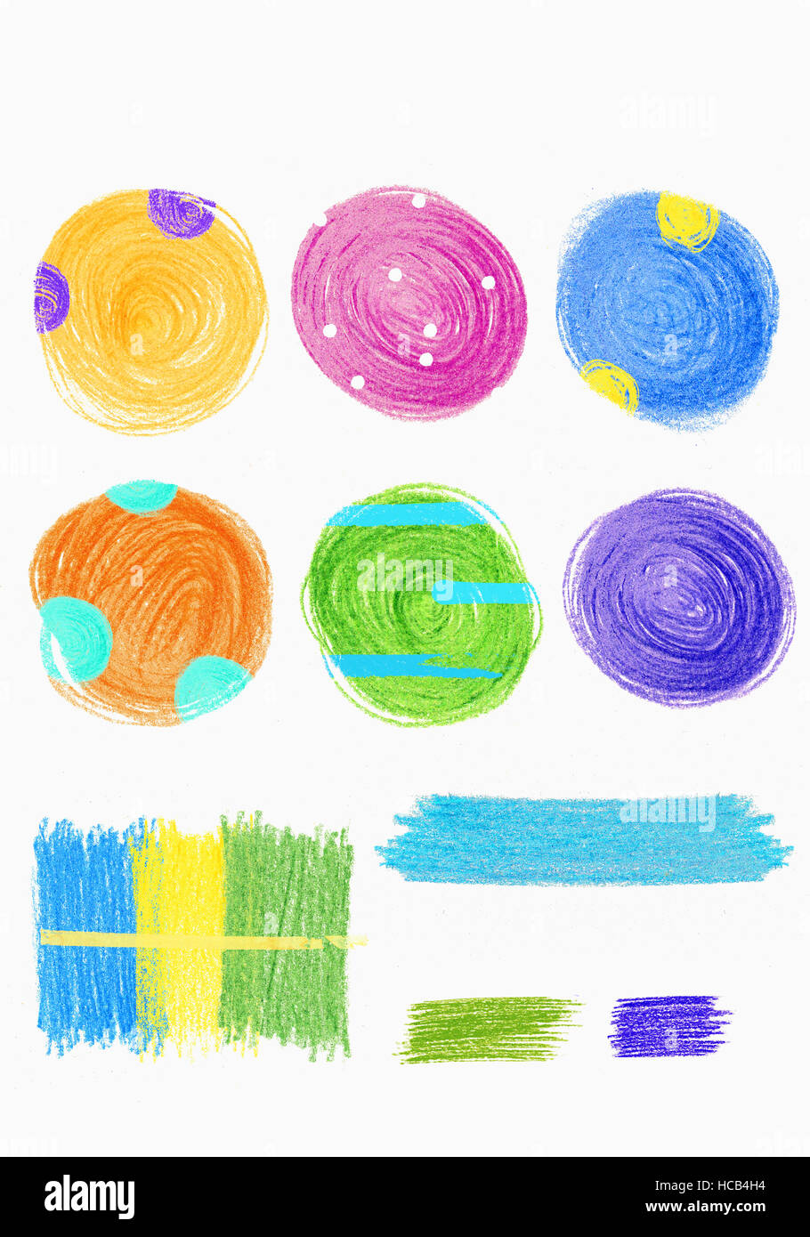 Colored pencil drawing of various patterns Stock Photo - Alamy