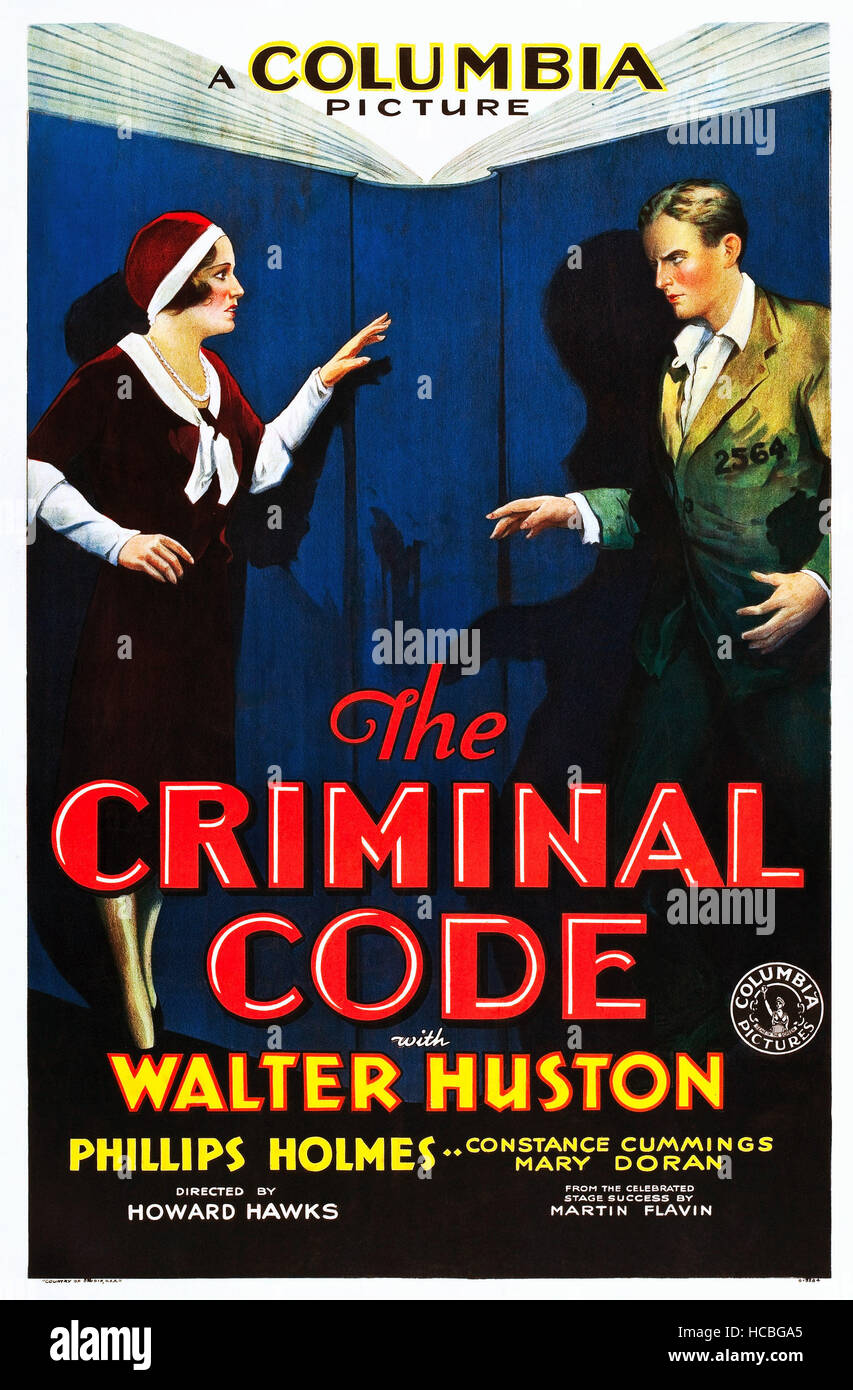 THE CRIMINAL CODE, US poster art, 1931 Stock Photo Alamy