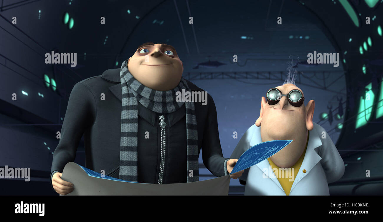 DESPICABLE ME, from left: Gru (voice: Steve Carell), Dr. Nefario