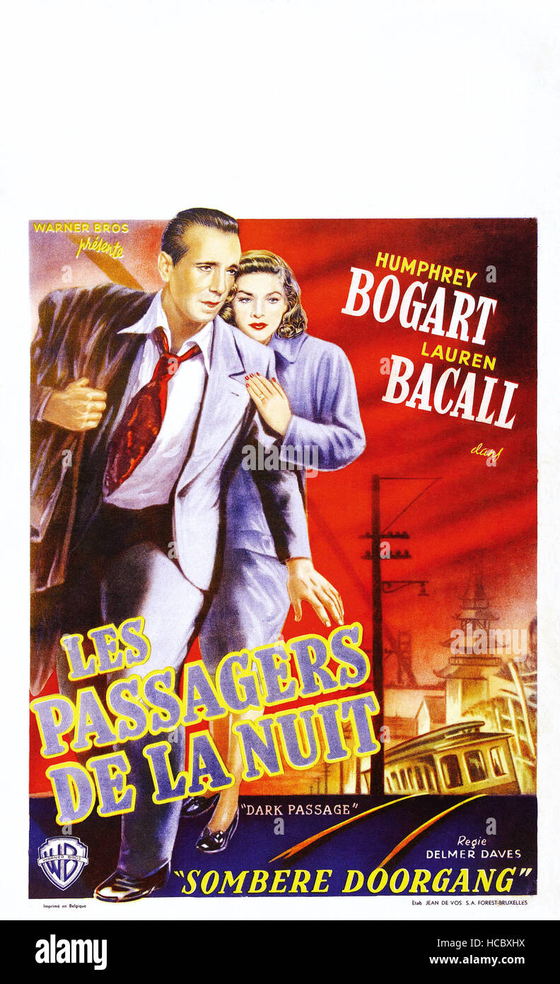 DARK PASSAGE, (aka LES PASSAGERS DE LA NUIT), from left Humphrey Bogart, Lauren Bacall, 1947