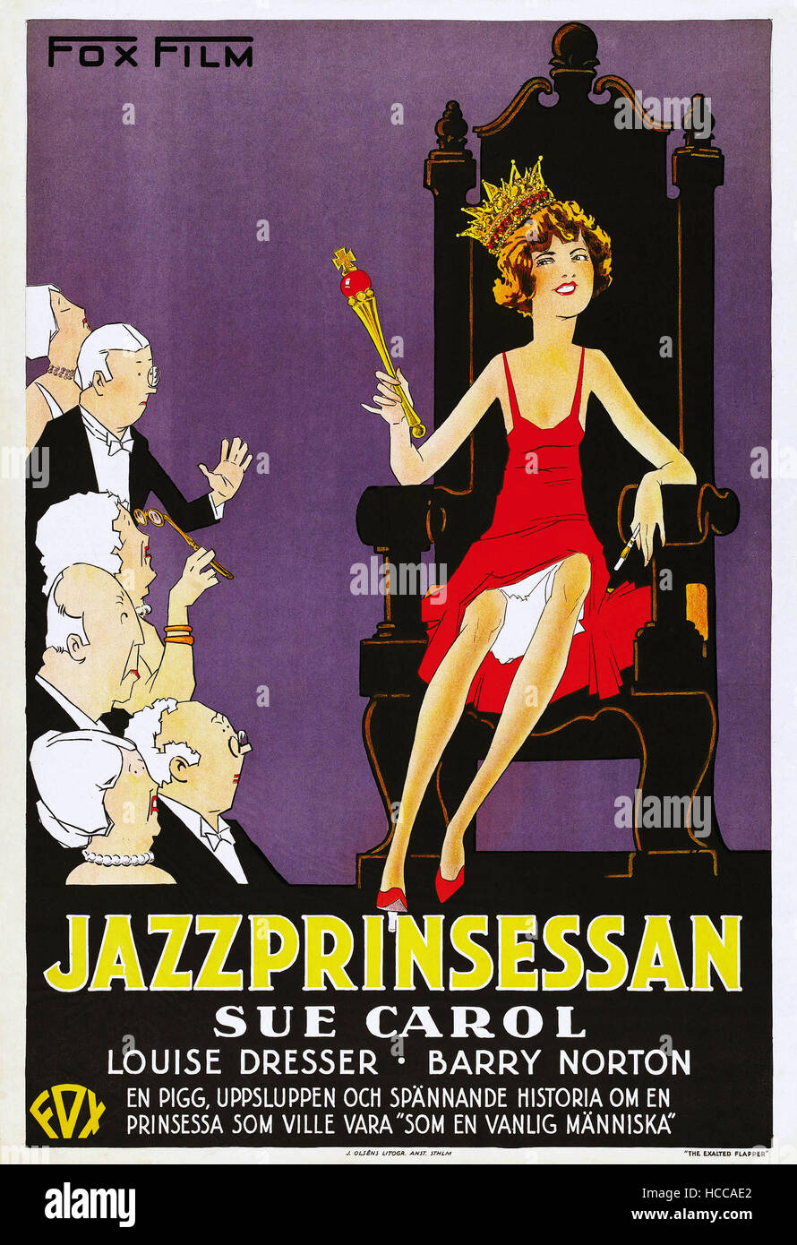THE EXALTED FLAPPER, (aka JAZZPRINSESSAN), Swedish poster, Sue Carol ...