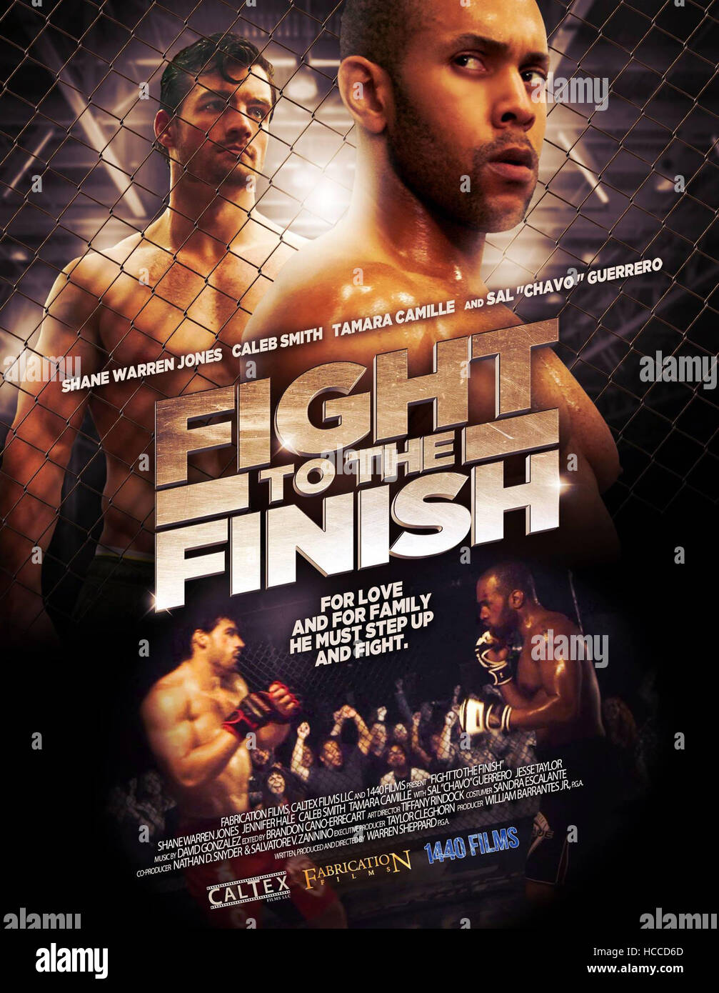 FIGHT TO THE FINISH, poster art, from left, top and bottom Caleb Smith, Shane Warren Jones
