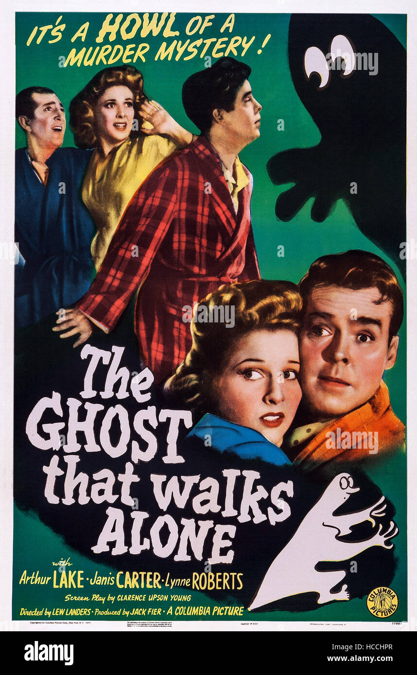 THE GHOST THAT WALKS ALONE, US poster art, top, second left: Janis Carter; bottom from left: Lynne Roberts, Arthur Lake, 1944 Stock Photo