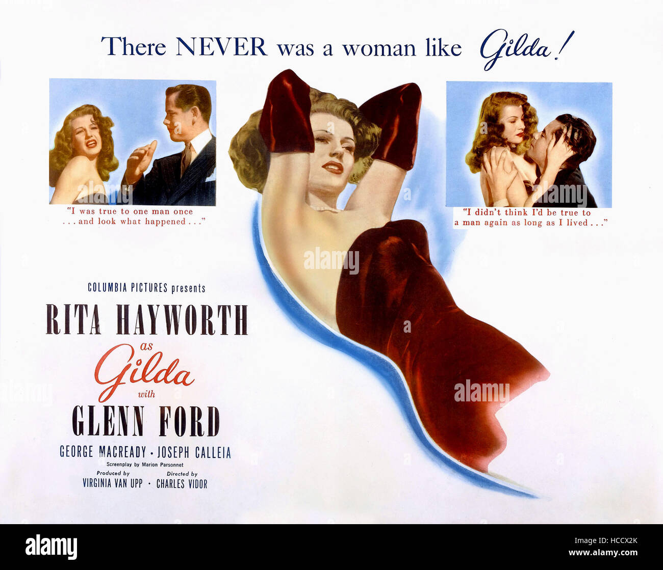 Geida Rira GILDA, Rita Hayworth (center), boxes left and right from left: Rita ...