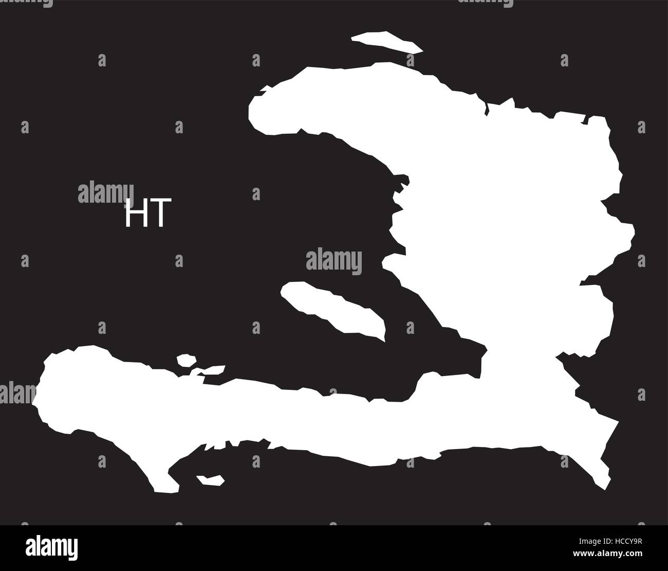 Haiti Map black country illustration Stock Vector