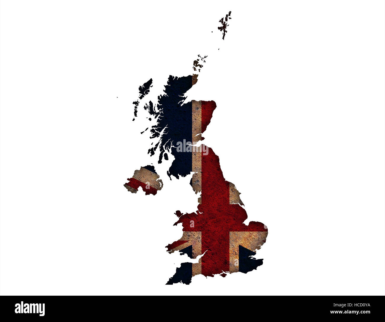 Map and flag of Great Britain on rusty metal Stock Photo - Alamy