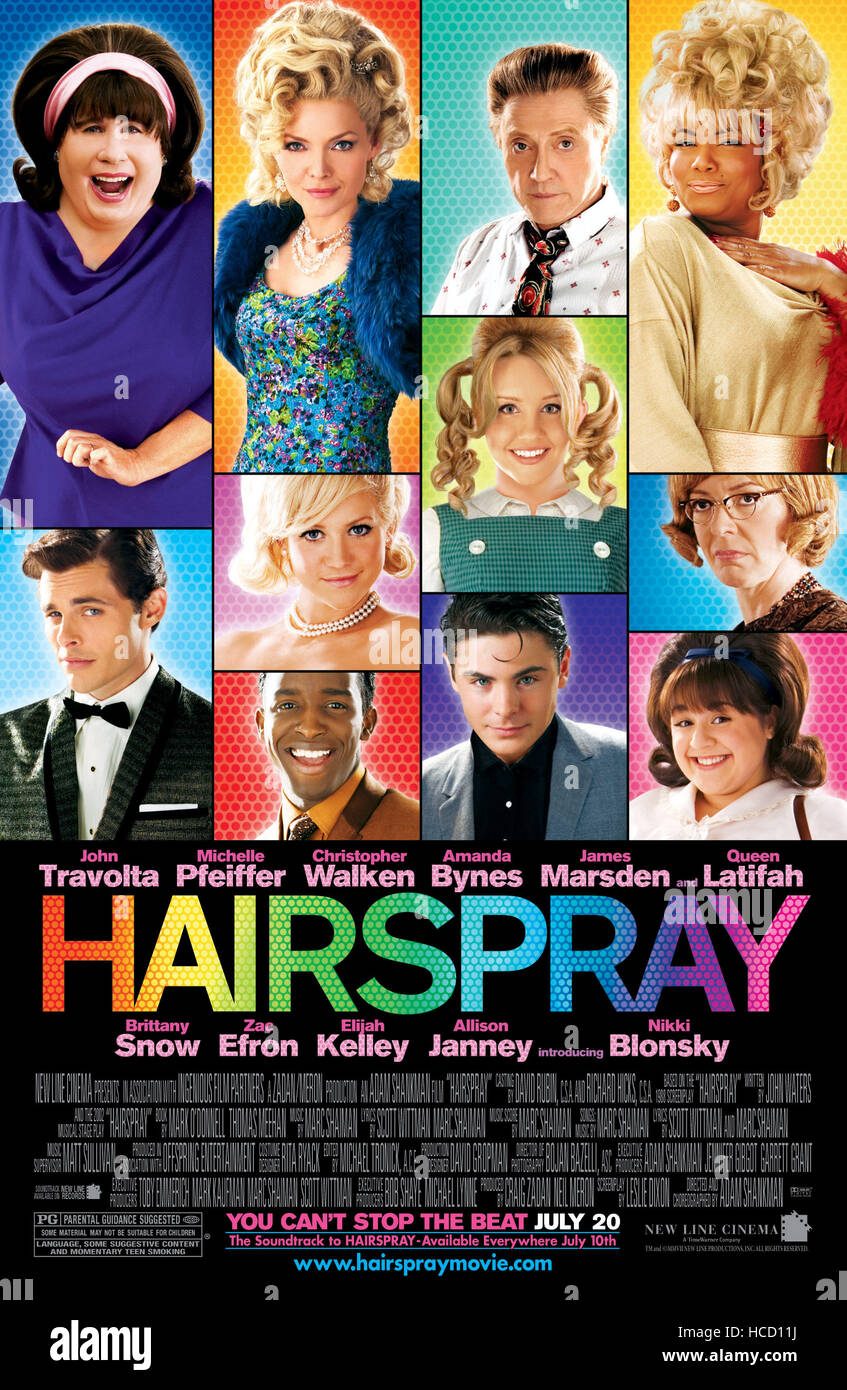HAIRSPRAY, top row John Travolta, Michelle Pfeiffer, Christopher