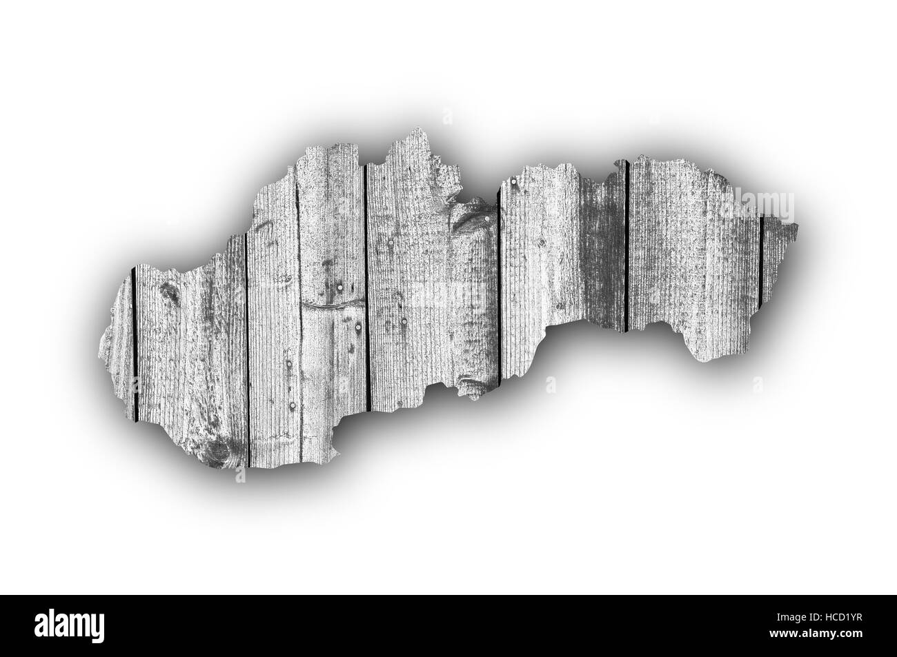 Map of Slovakia on weathered wood Stock Photo - Alamy