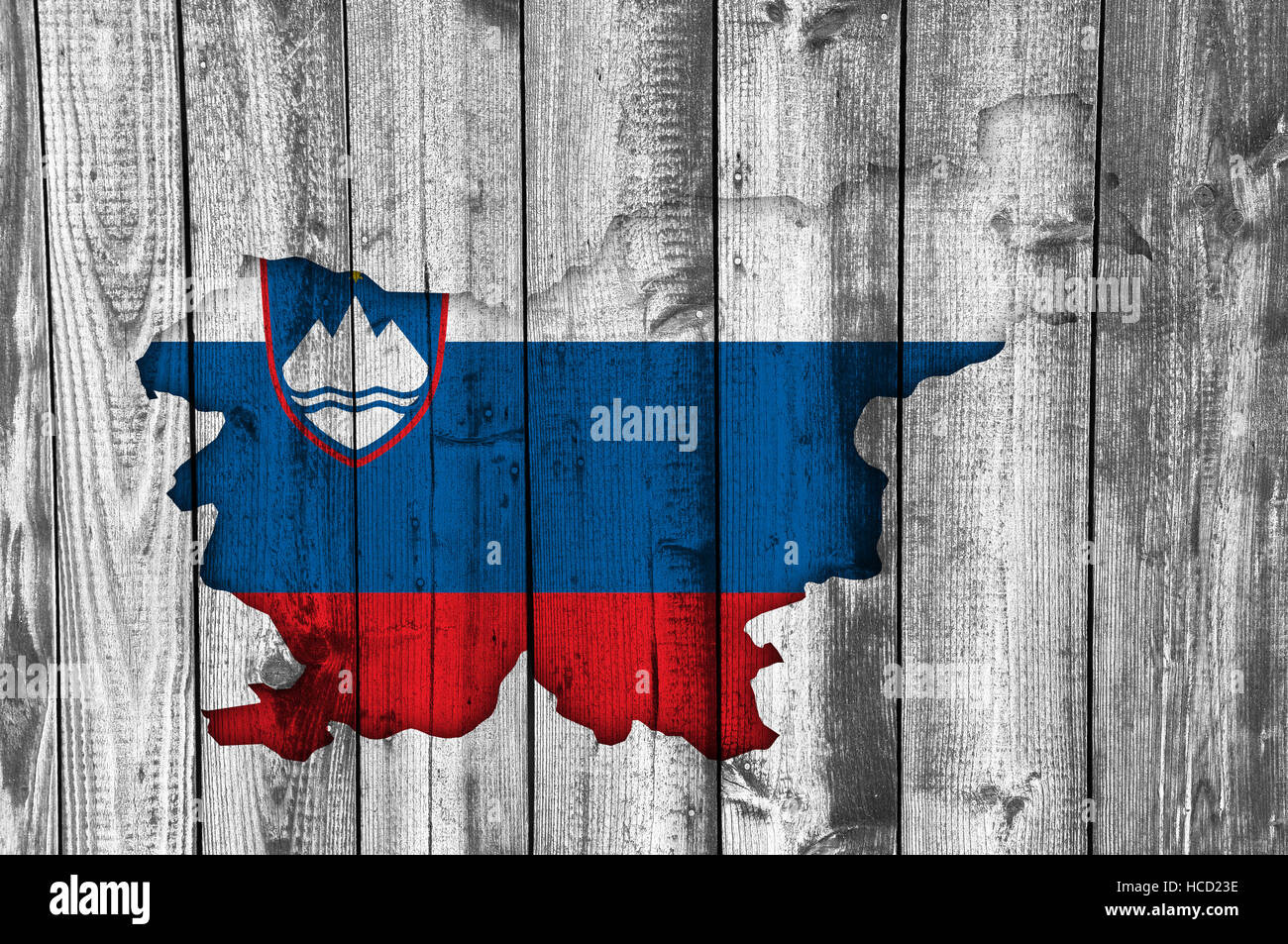 Map and flag of Slovenia on weathered wood Stock Photo - Alamy