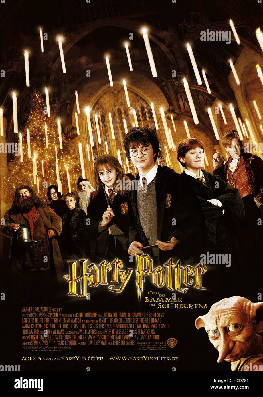 HARRY POTTER AND THE CHAMBER OF SECRETS, (aka HARRY POTTER UND DIE KAMMER  DES SCHRECKENS), from left on German poster art Stock Photo - Alamy, image size:922x1390