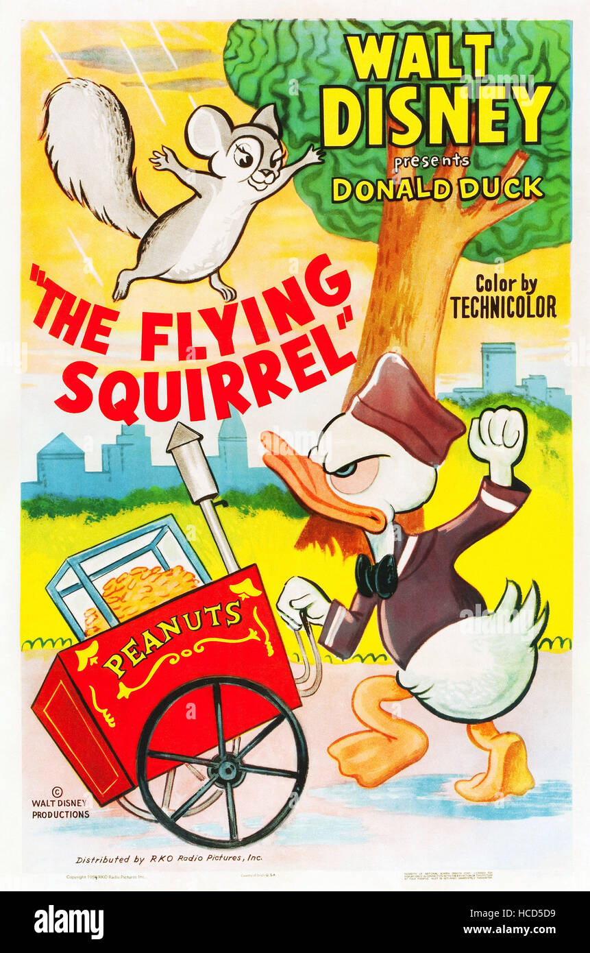 THE FLYING SQUIRREL, Donald Duck on US poster art, 1954 Stock Photo