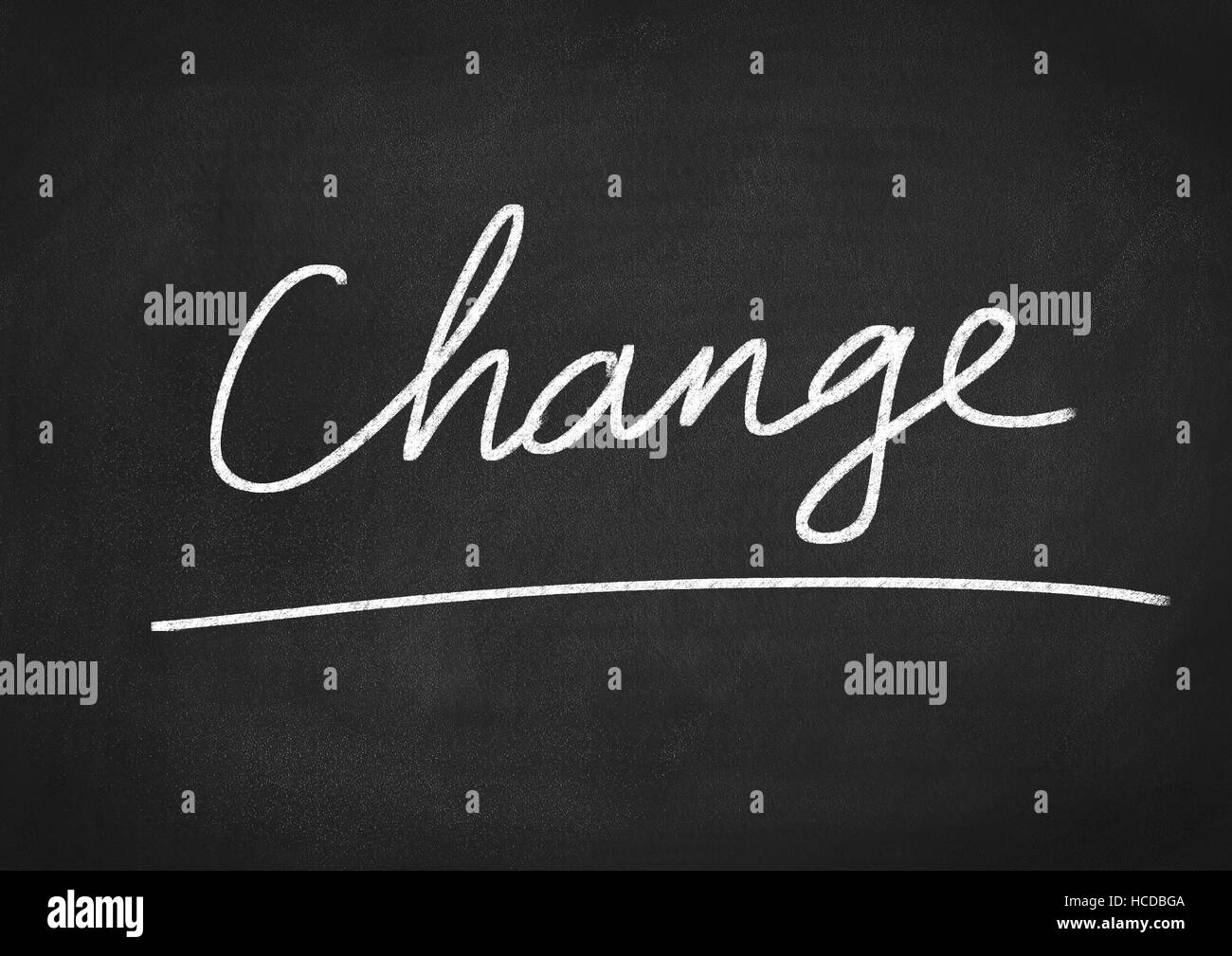 change concept text on blackboard background Stock Photo