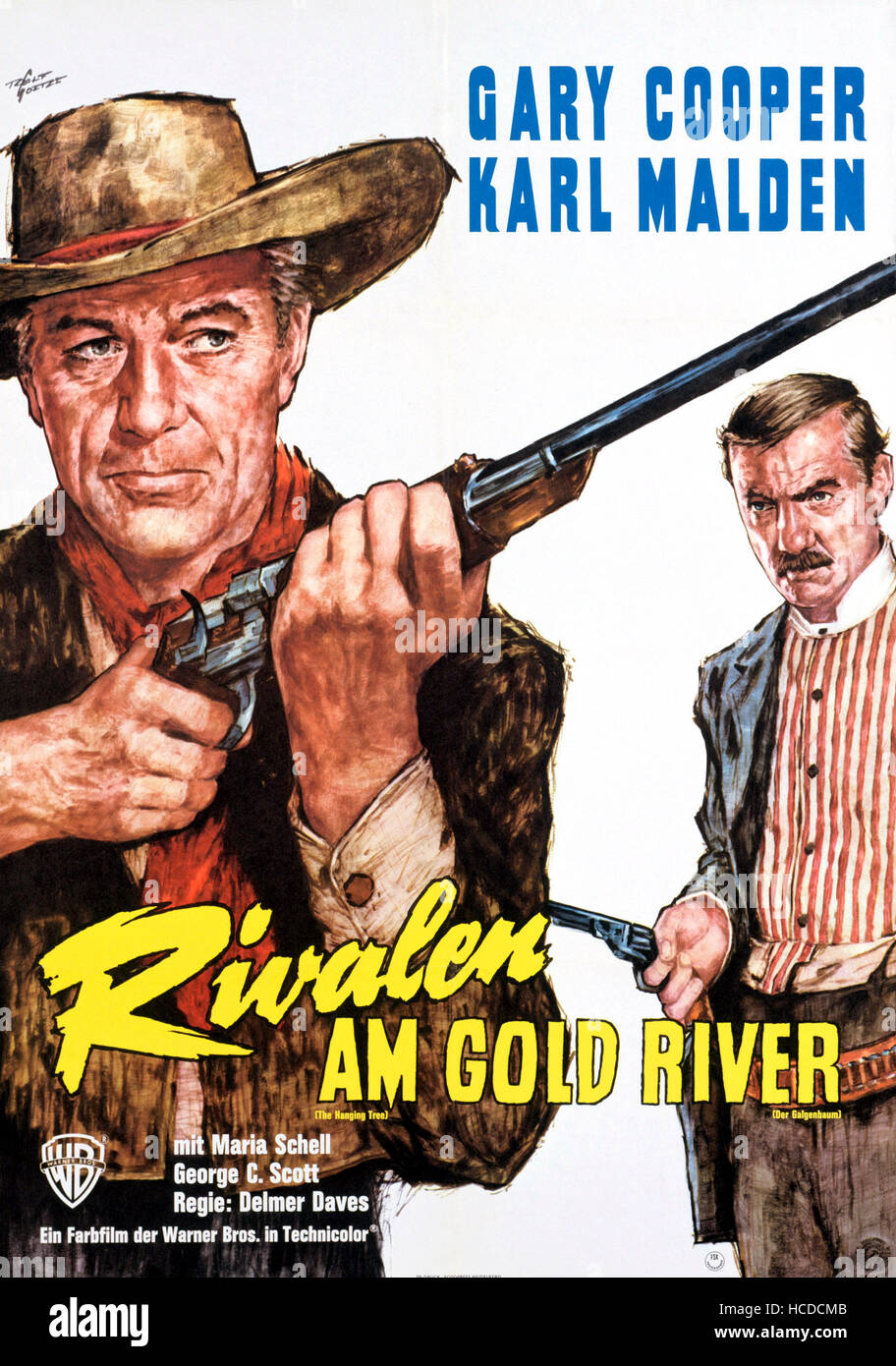 THE HANGING TREE, (aka RIVALEN AM GOLD RIVER), from left Gary Cooper
