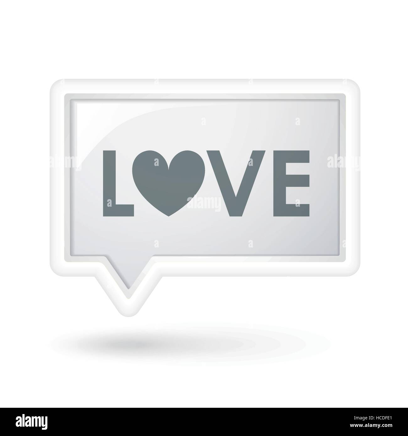 love word on a speech bubble over white Stock Vector