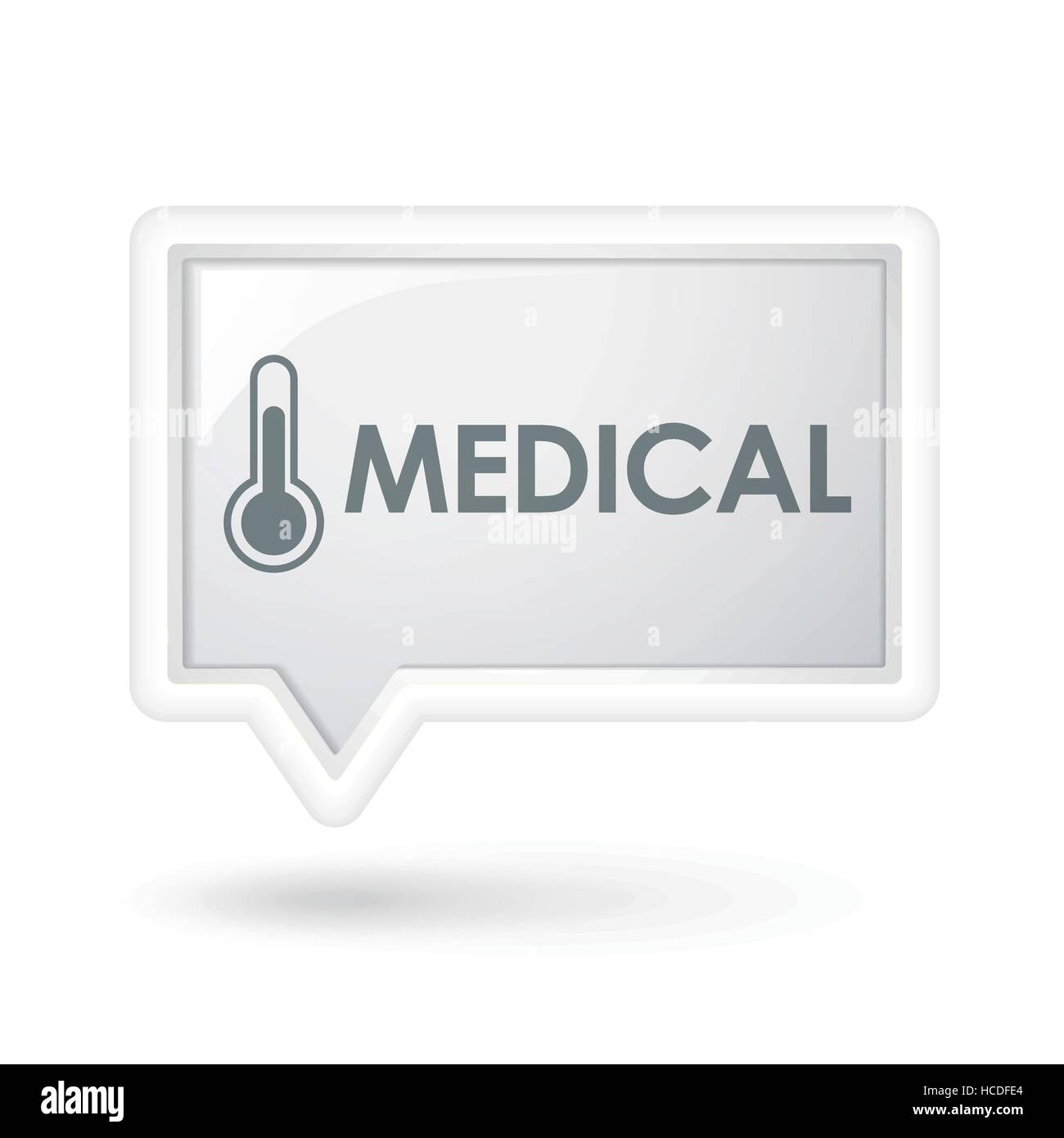medical word on a speech bubble over white Stock Vector