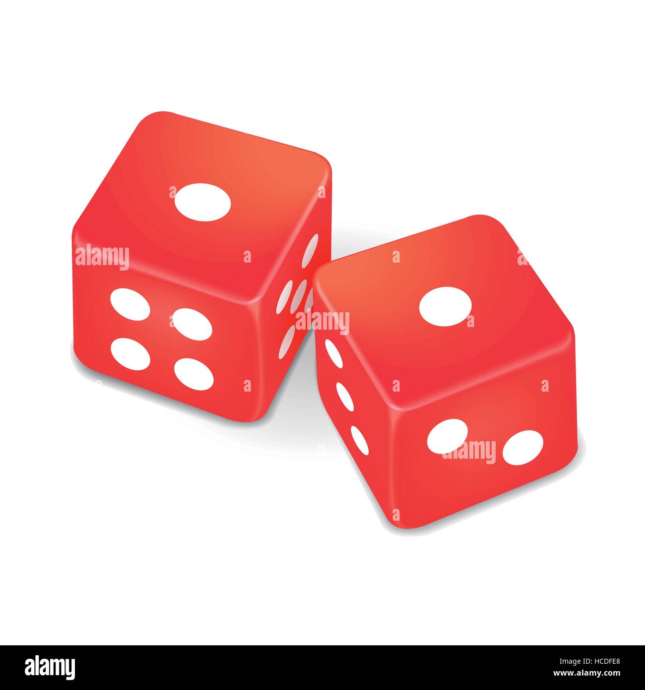 two red dice isolated on white background Stock Vector Image & Art Alamy