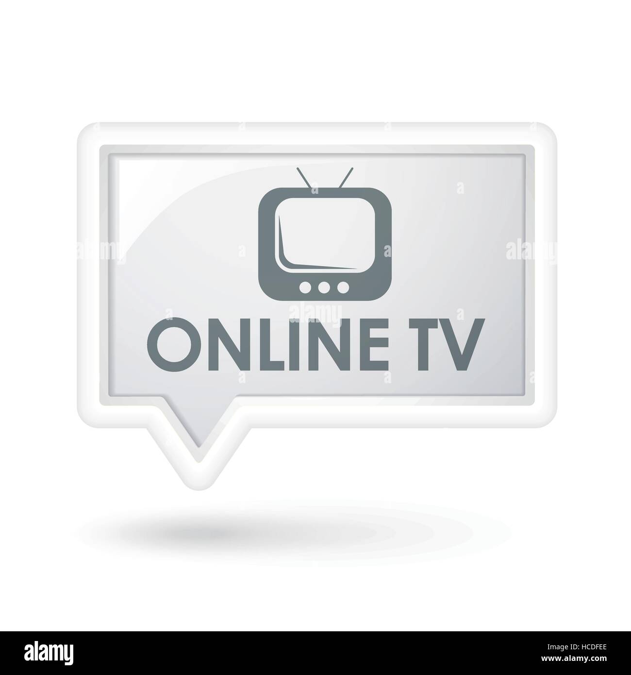 online TV words on a speech bubble over white Stock Vector