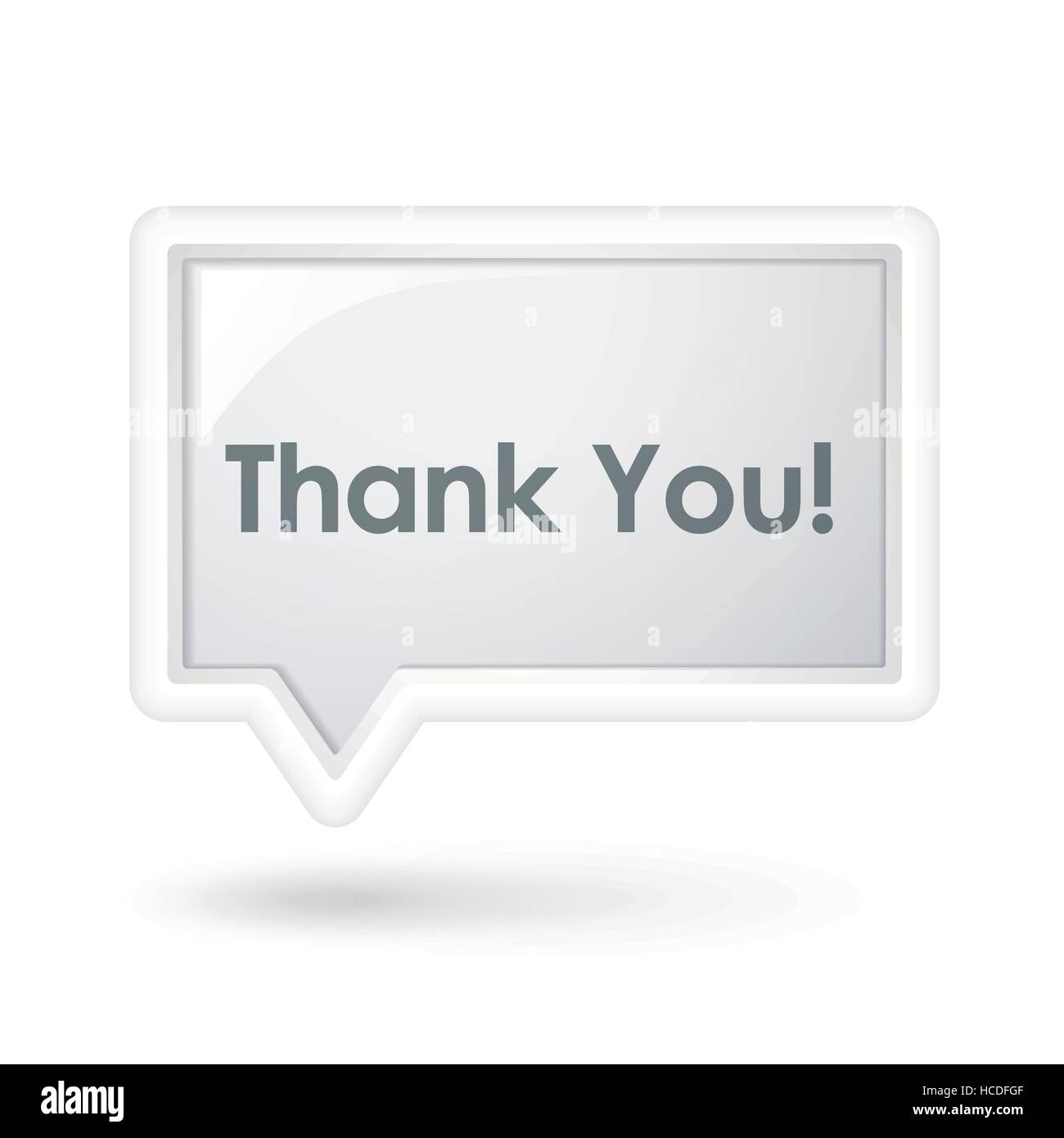 thank you words on a speech bubble over white Stock Vector Image & Art