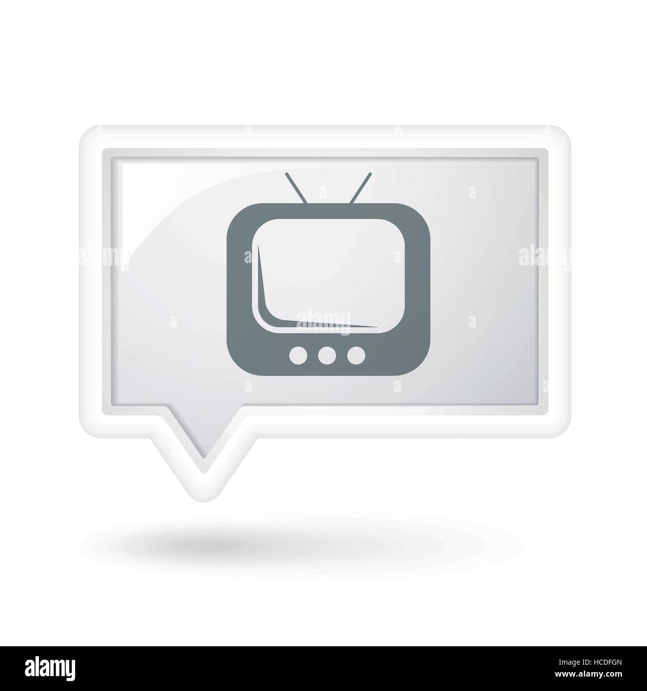 TV icon on a speech bubble over white Stock Vector