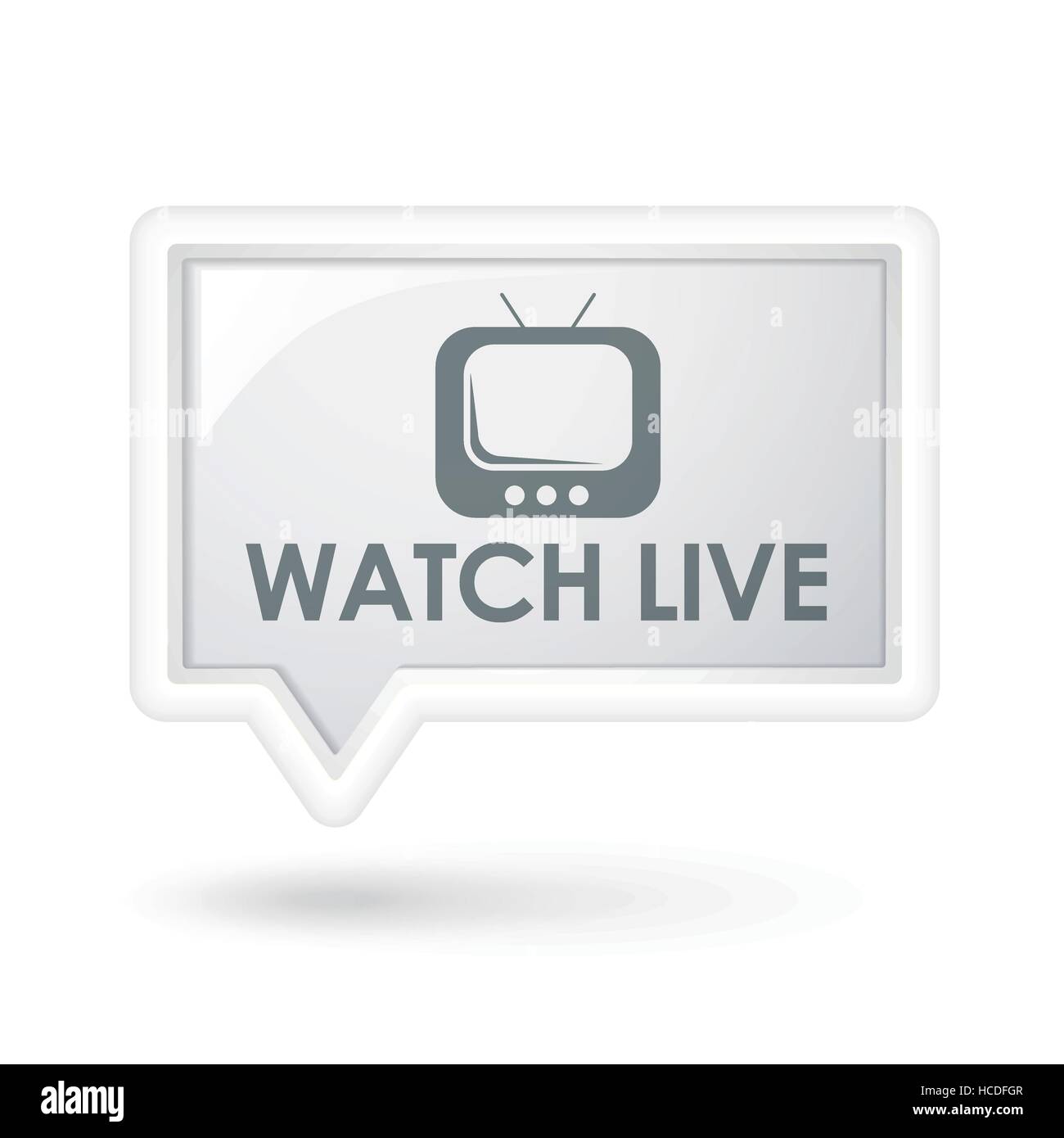 watch live words on a speech bubble over white Stock Vector
