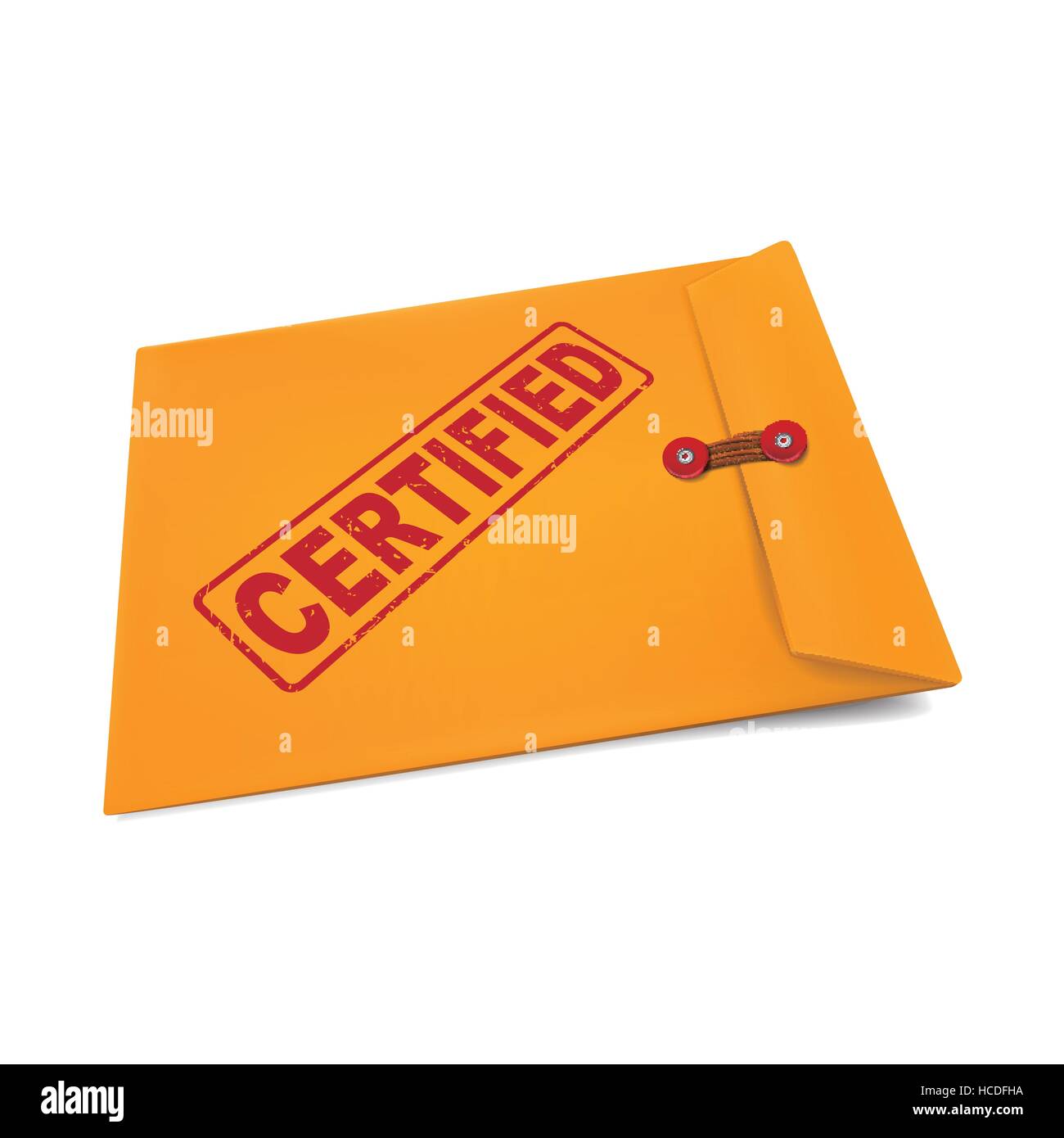 certified stamp on manila envelope isolated on white Stock Vector Image