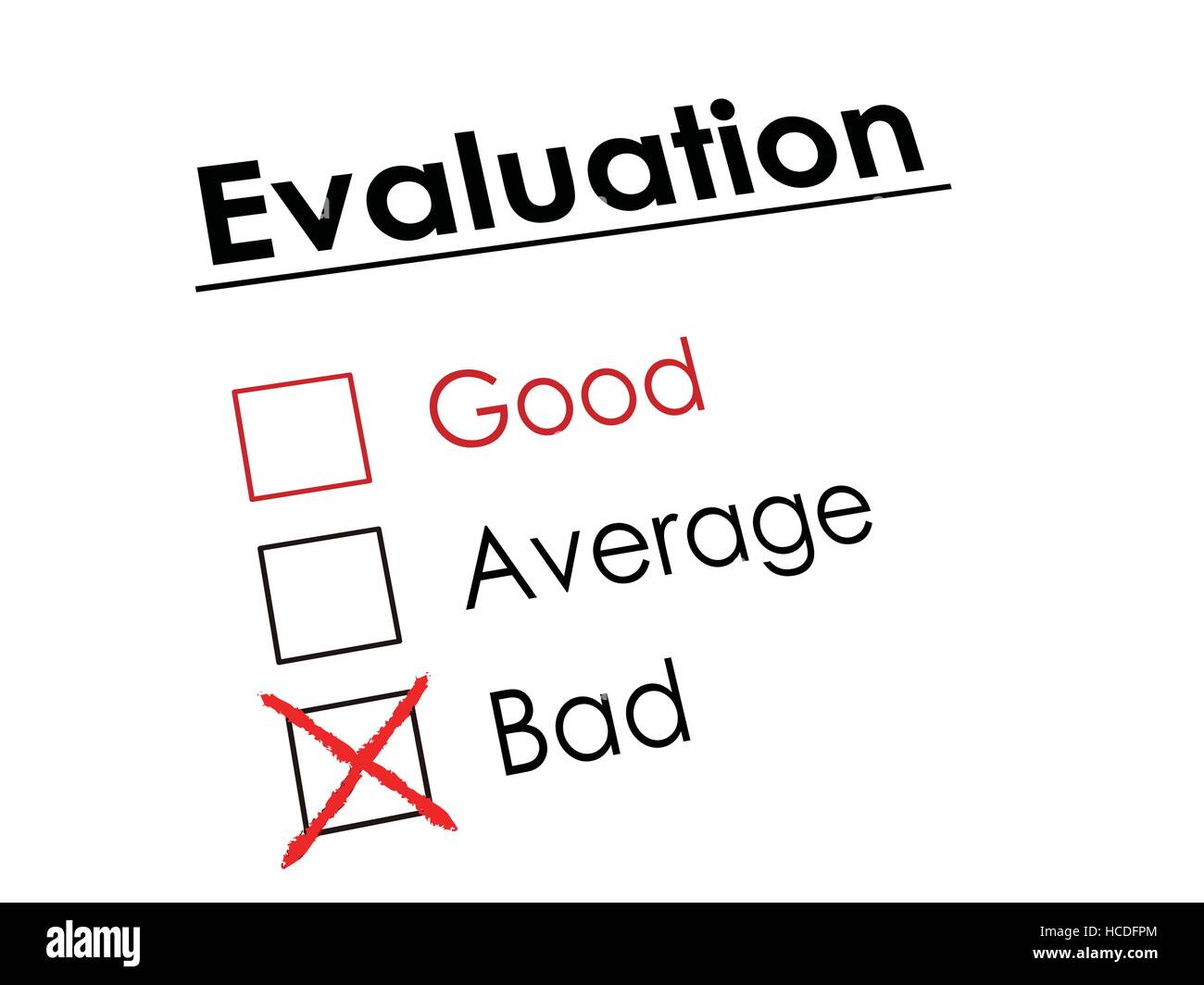 Bad evaluation form Stock Vector Images Alamy