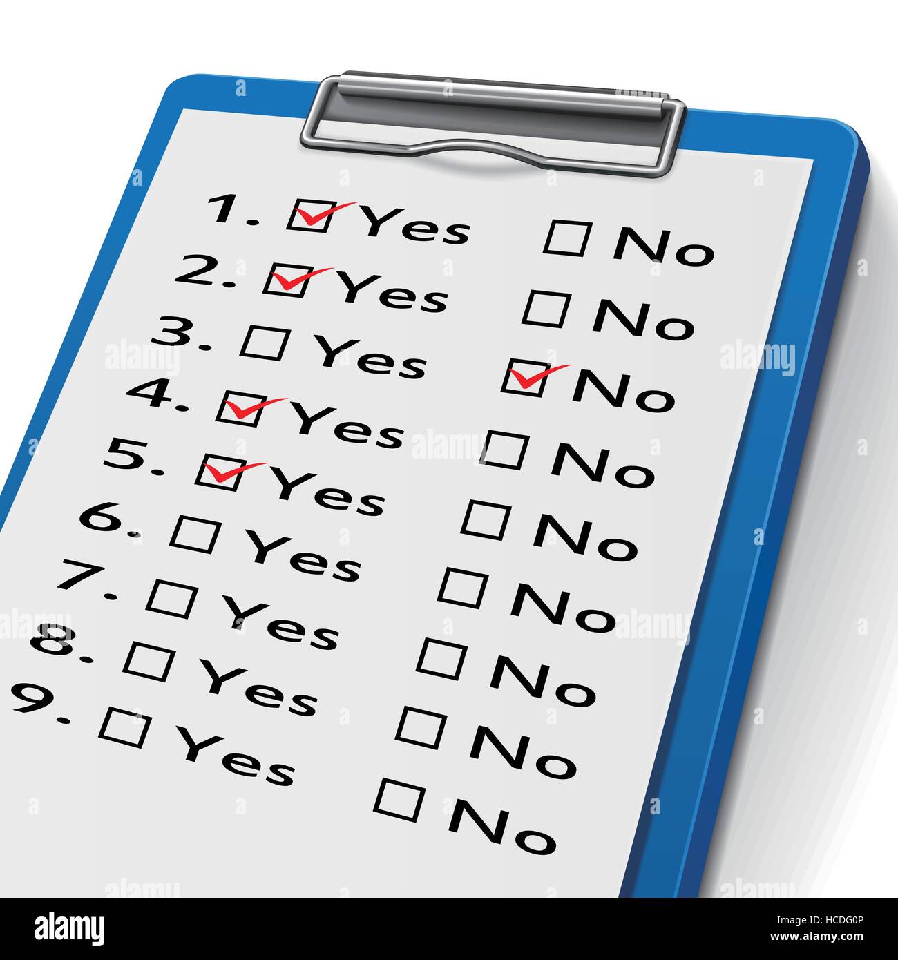 checklist clipboard with check boxes marked for yes and no Stock Vector Image & Art Alamy
